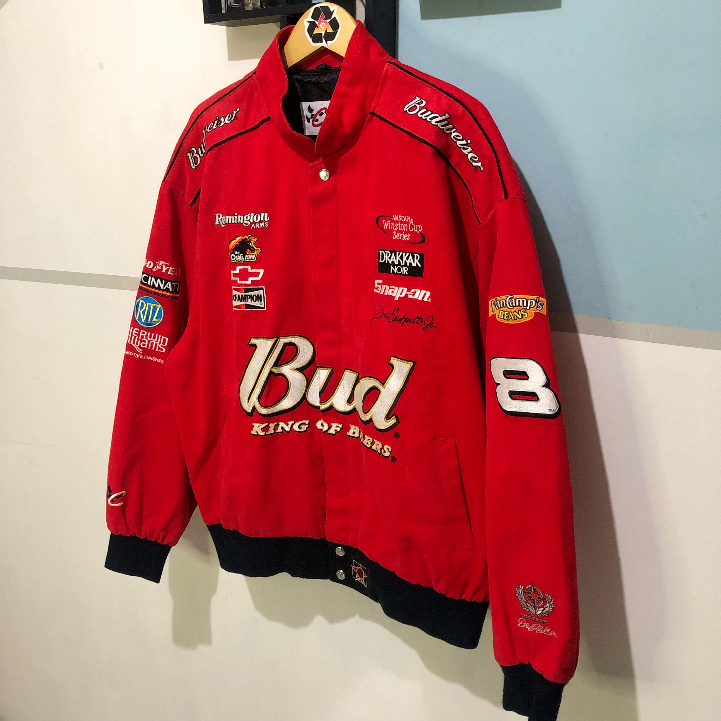 Chase Authentics Vintage Dale Earnhardt Budweiser Nascar Jacket Size US XL / EU 56 / 4 - 3 Thumbnail