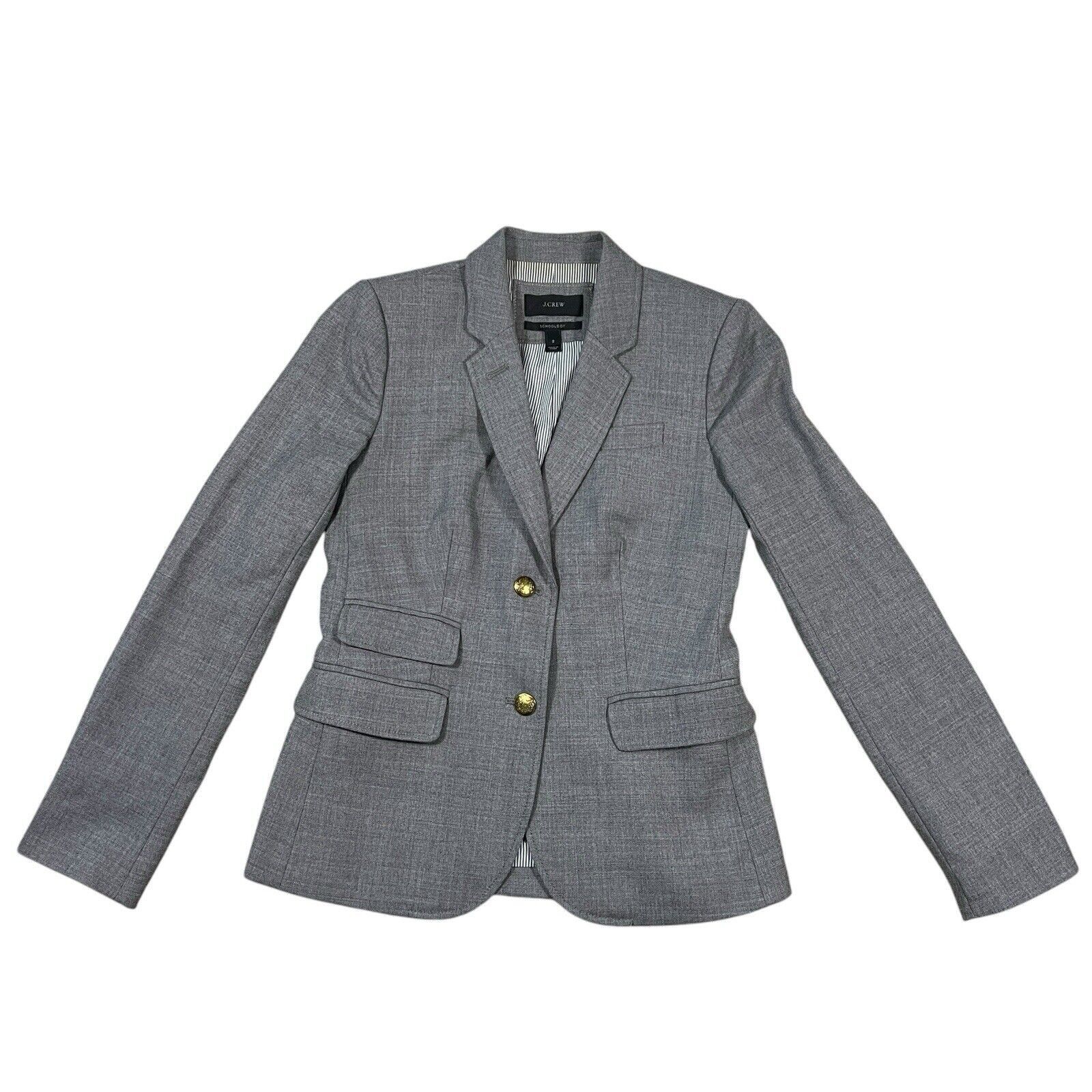 J.Crew J.Crew Blazer Womens Grey Wool Schoolboy Preppy Size 2 Size XS / US 0-2 / IT 36-38 - 2 Thumbnail