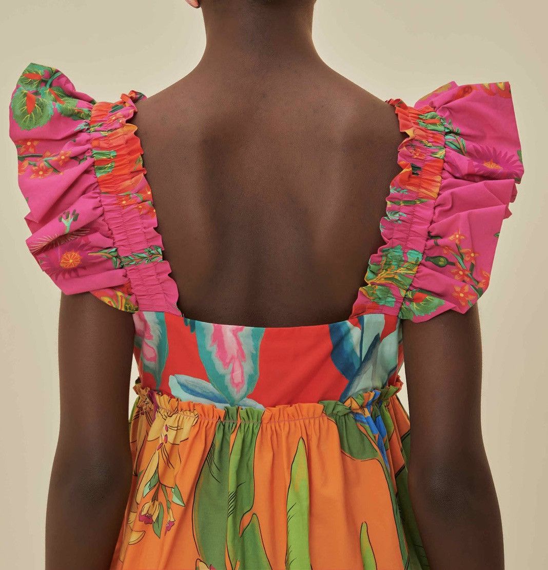 Farm Rio Farm Rio Foliage Mix Cotton Mini Dress, Size XS Size XS / US 0-2 / IT 36-38 - 6 Thumbnail