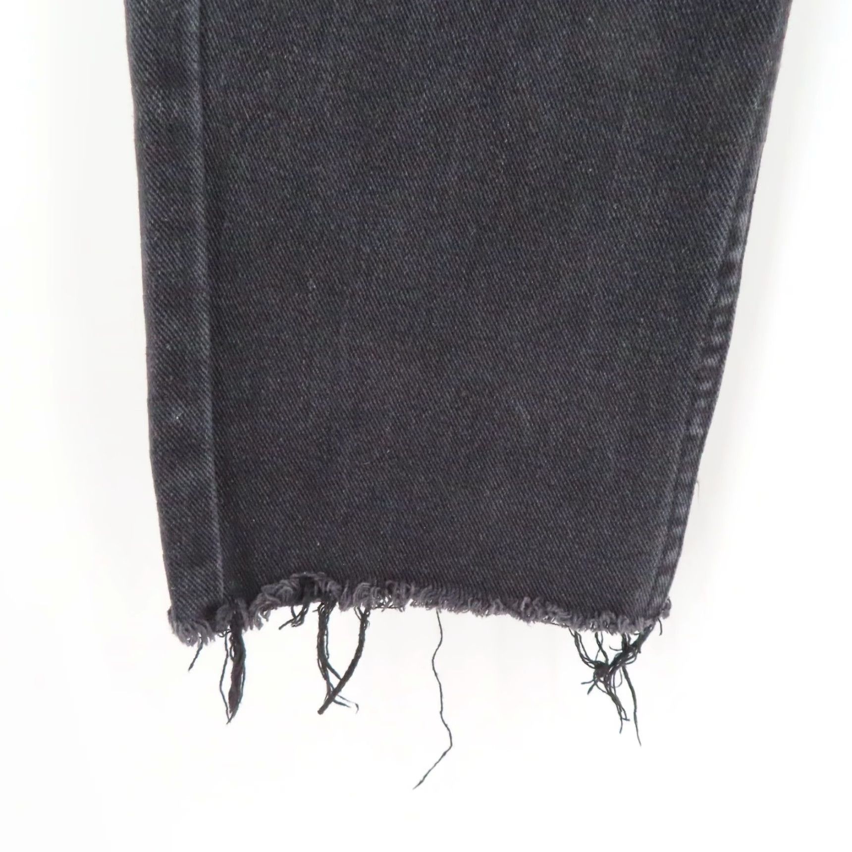 PRINCESS POLLY Princess Polly Womens Jeans 8 Black Dark Gray Denim Button Fly Distressed Raw 90s Straight Jeans Womens Size 30" / US 8 / IT 44 - 4 Thumbnail