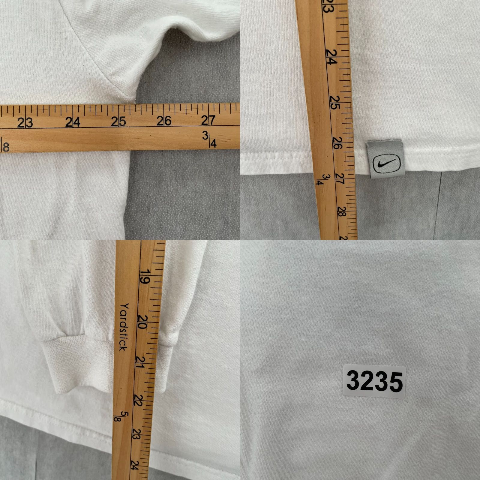 Nike VINTAGE Nike Shirt Adult XL White Long Sleeve Crew Neck Center Logo Mens Y2K Size US XL / EU 56 / 4 - 9 Thumbnail