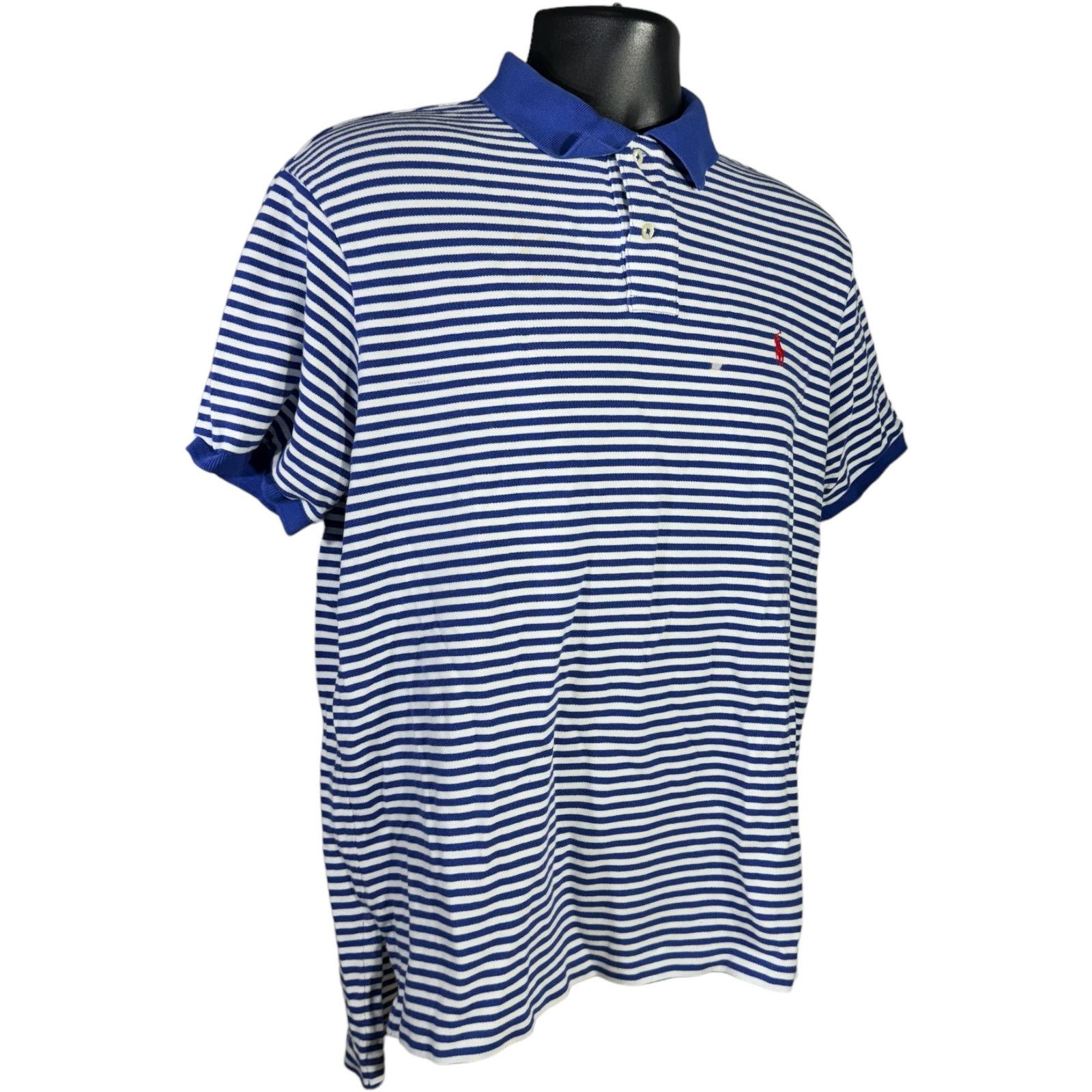 Polo Ralph Lauren Polo Ralph Lauren Short Sleeve Striped Polo Size US XL / EU 56 / 4 - 4 Thumbnail