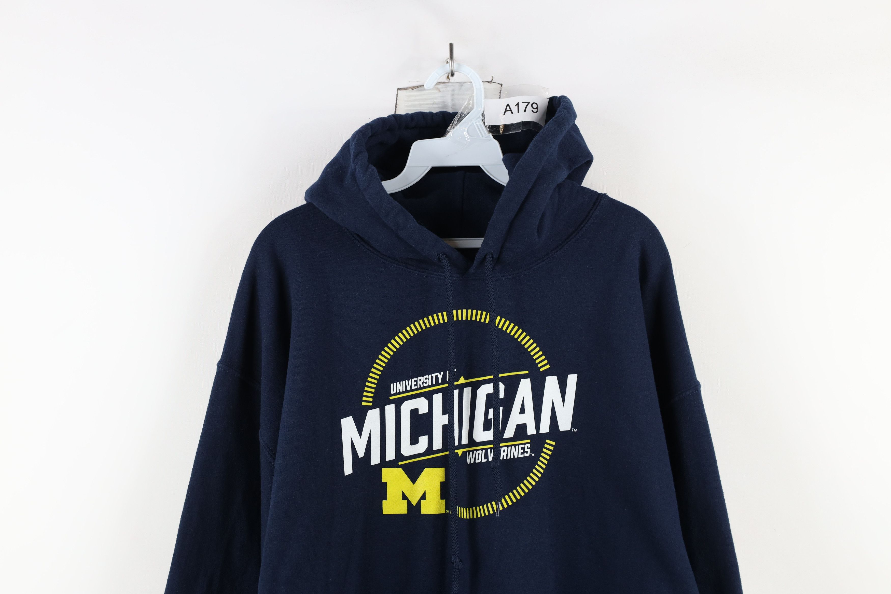 Vintage Vintage Spell University of Michigan Football Hoodie Blue Size US XL / EU 56 / 4 - 2 Thumbnail