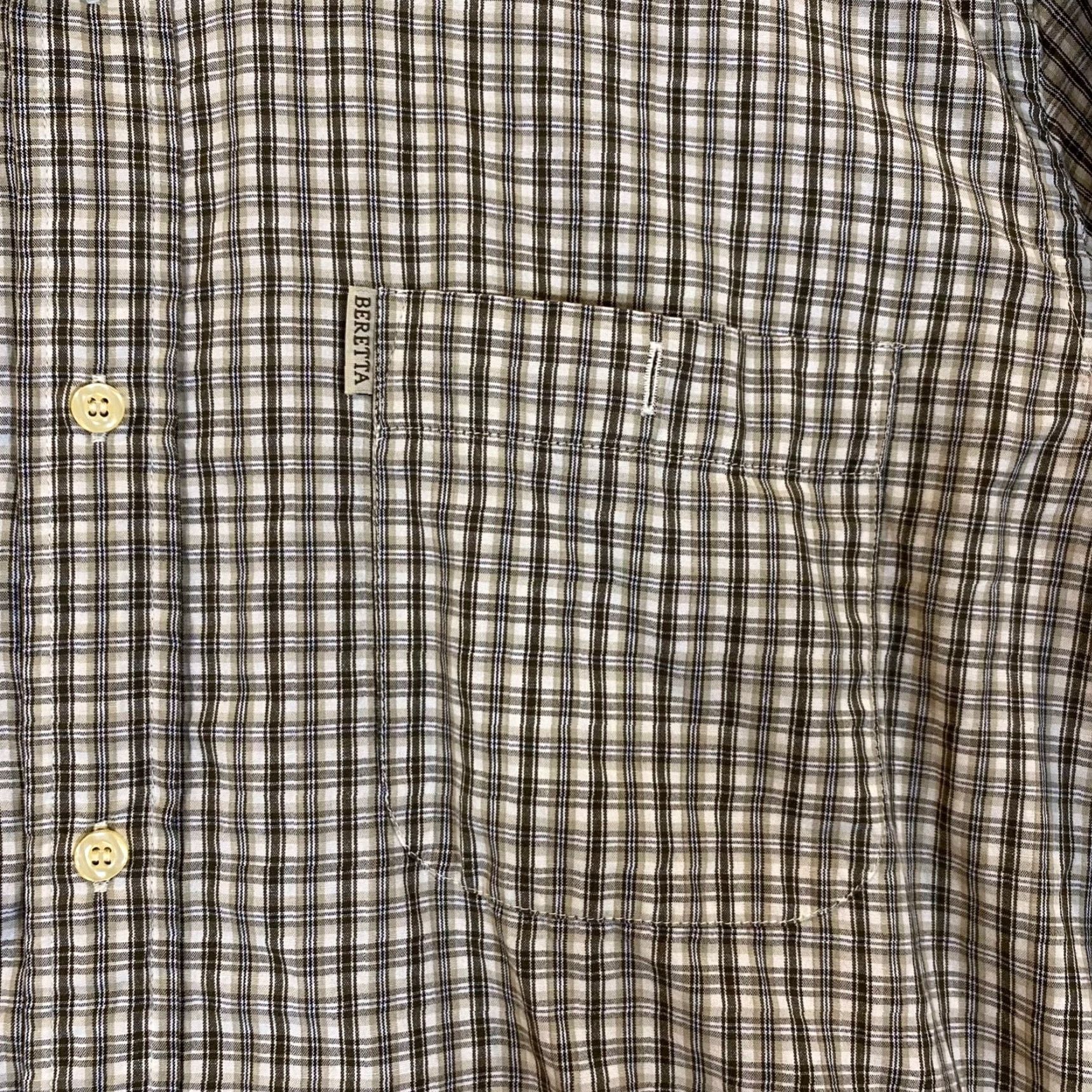 Vintage Beretta Shirt Mens 2XL Brown Gray Plaid Hunting Outdoor Button-Down Long Pockets Shirt Size US XXL / EU 58 / 5 - 4 Thumbnail