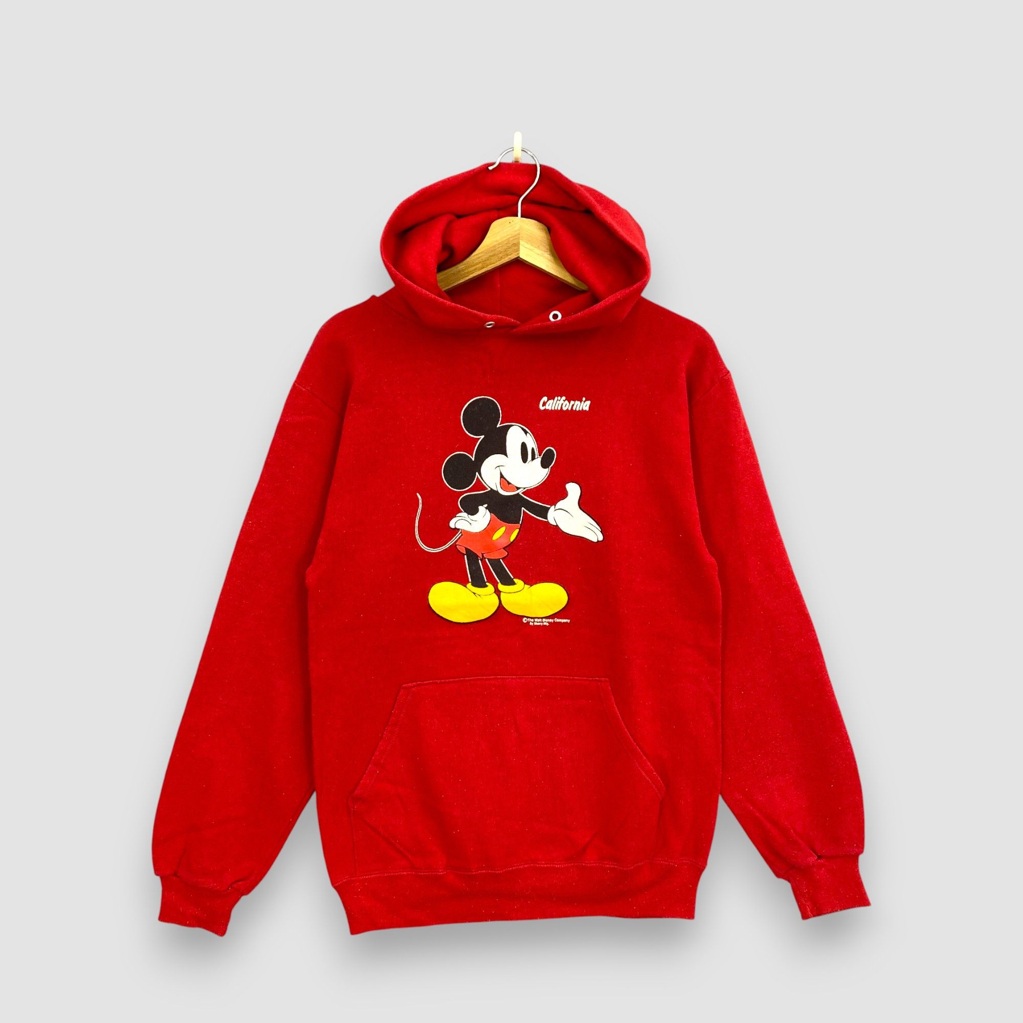 Disney Vintage 90s Disney Mickey Mouse Hoodie Red Pullover Sweater Size US S / EU 44-46 / 1 - 1 Thumbnail