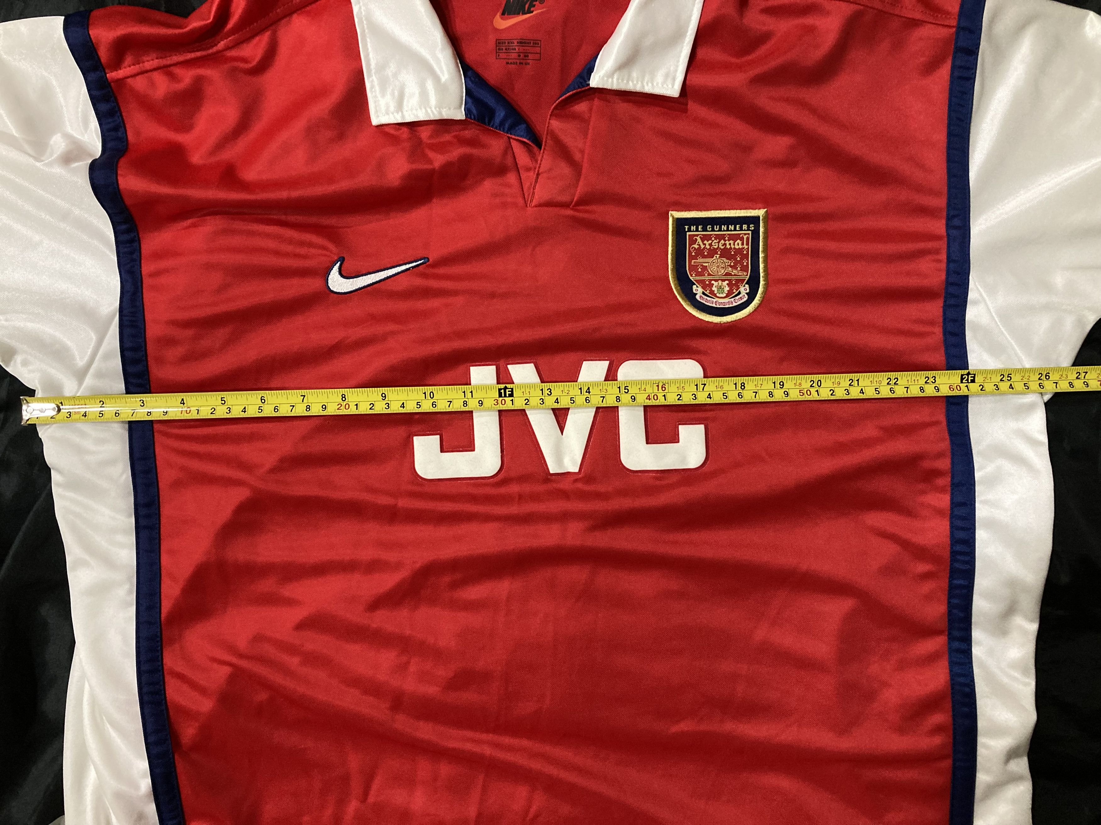 Nike 1998-99 Arsenal Home Jersey Shirt JVC [Very Good] Size US XXL / EU 58 / 5 - 4 Thumbnail