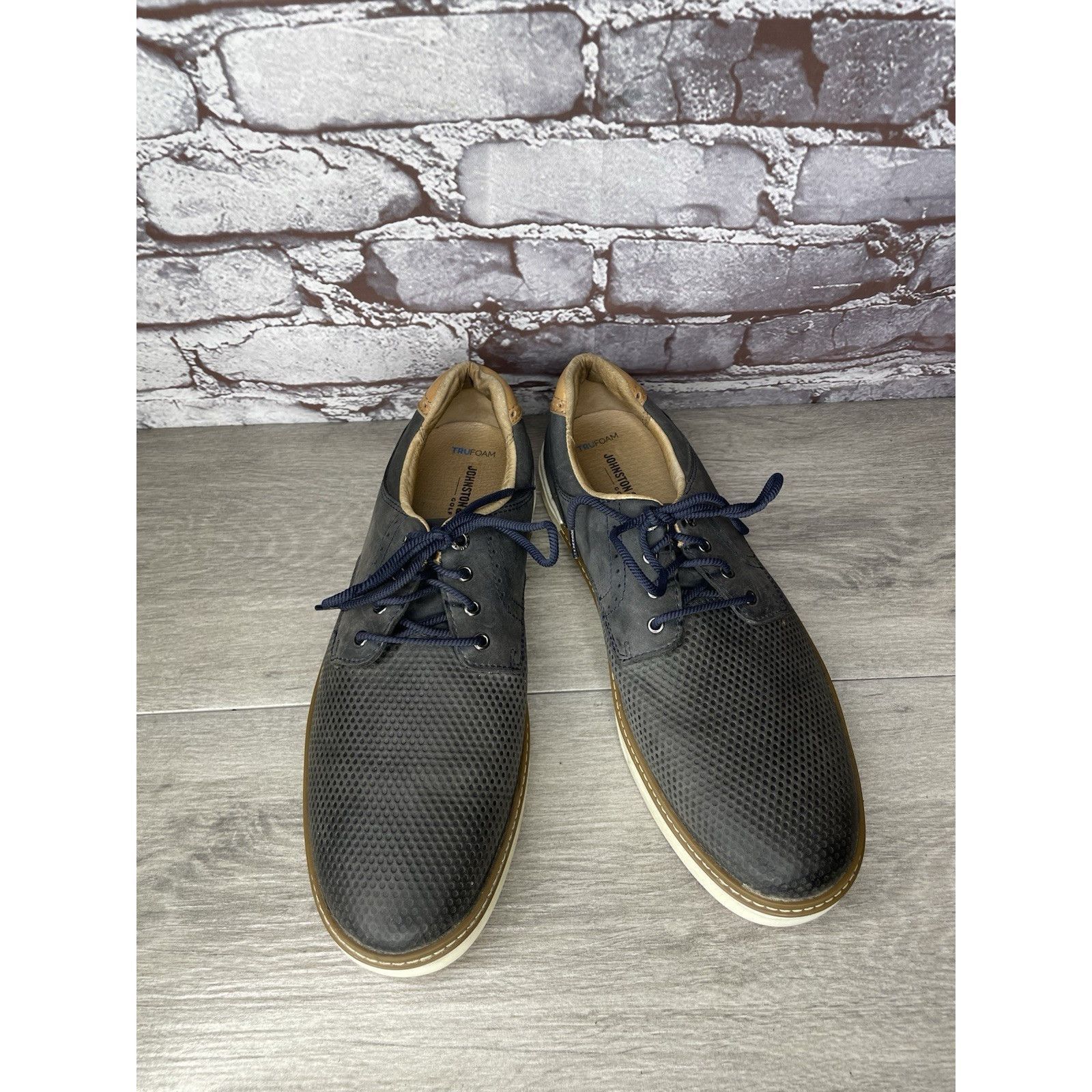 Johnston & Murphy JOHNSTON & Murphy 258459 MCGUFFEY NAVY LEATHER Lace GOLF SHO Size US 9 / EU 42 - 9 Thumbnail