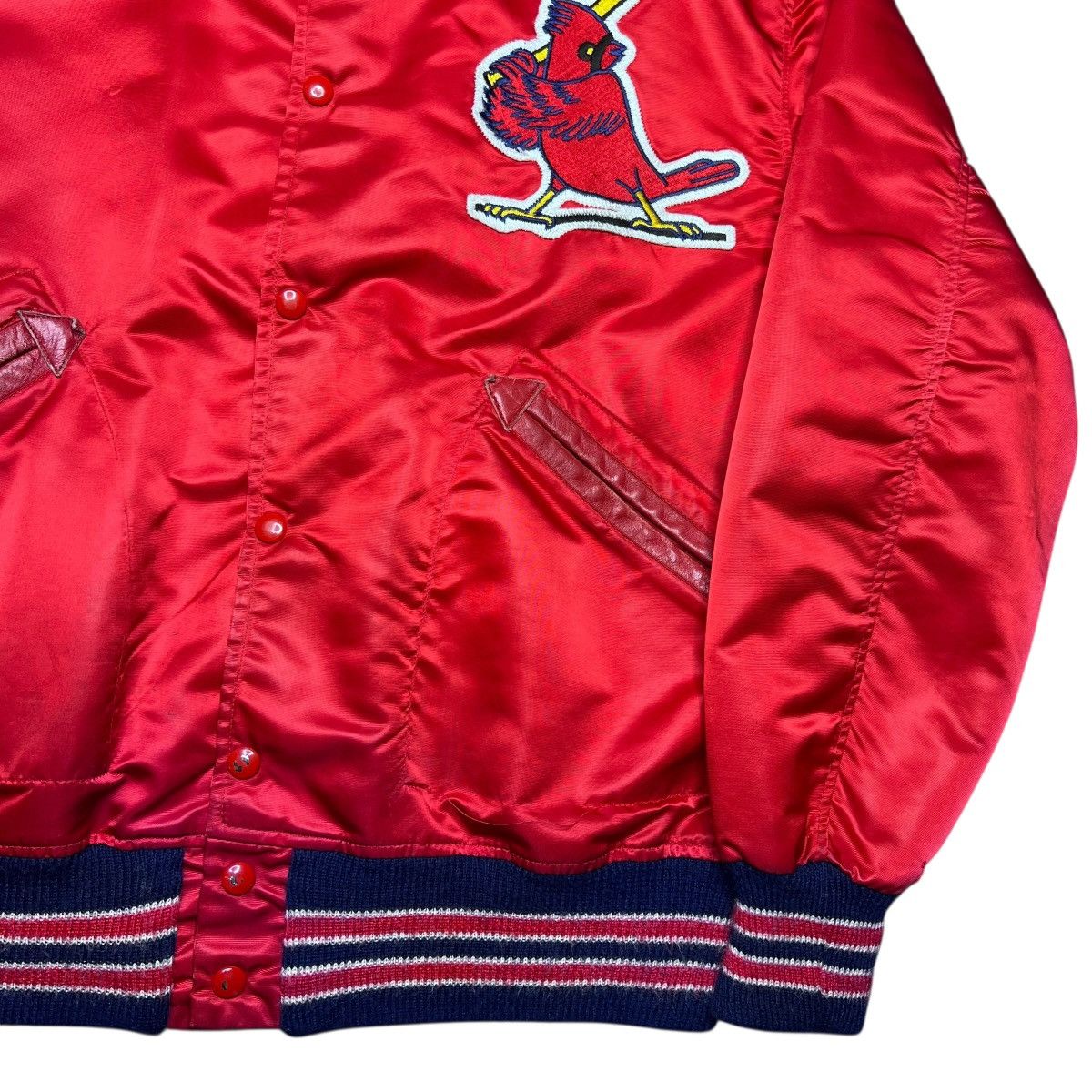 MLB Vtg 1960s MLB St. Louis Cardinals KM Pro Co Red Satin Jacket Size US L / EU 52-54 / 3 - 22 Thumbnail