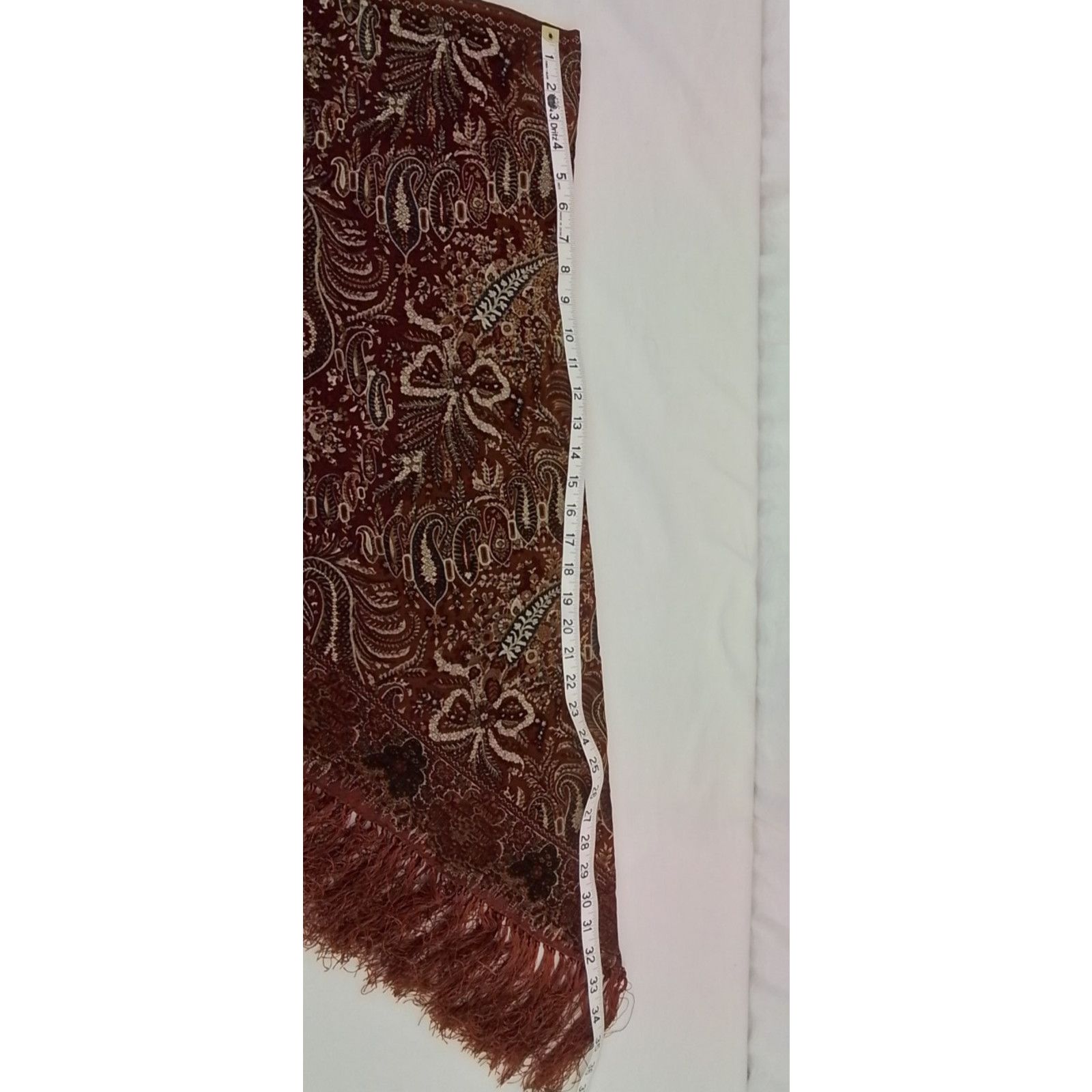 Ralph Lauren Ralph Lauren Wool Shawl Orange/Red Paisley Tassels VTG 90s Size ONE SIZE - 11 Thumbnail
