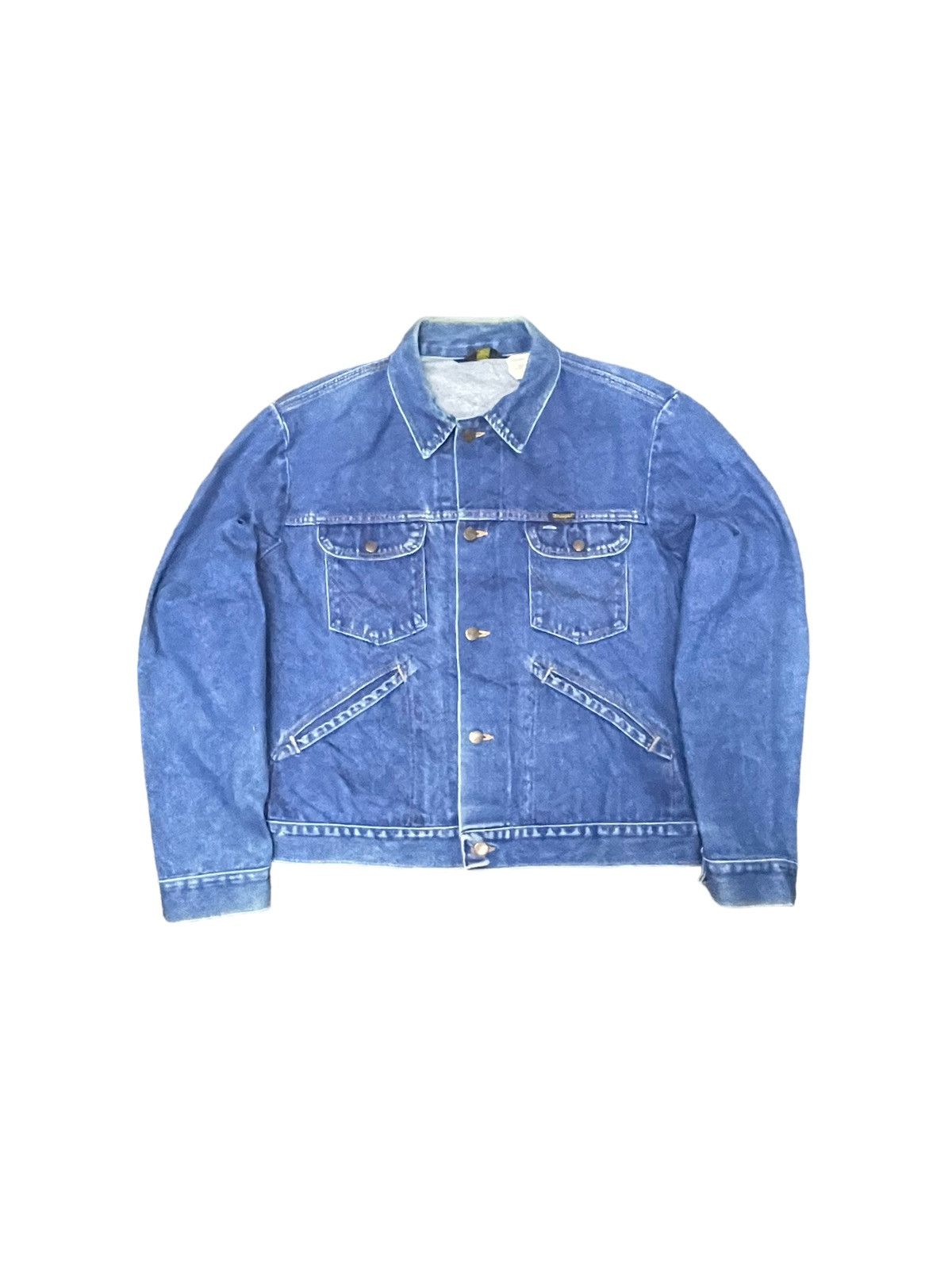 image of Denim Jacket x Vintage 70’S Wrangler No Faul Denims Jacket in Blue, Men's (Size XL)