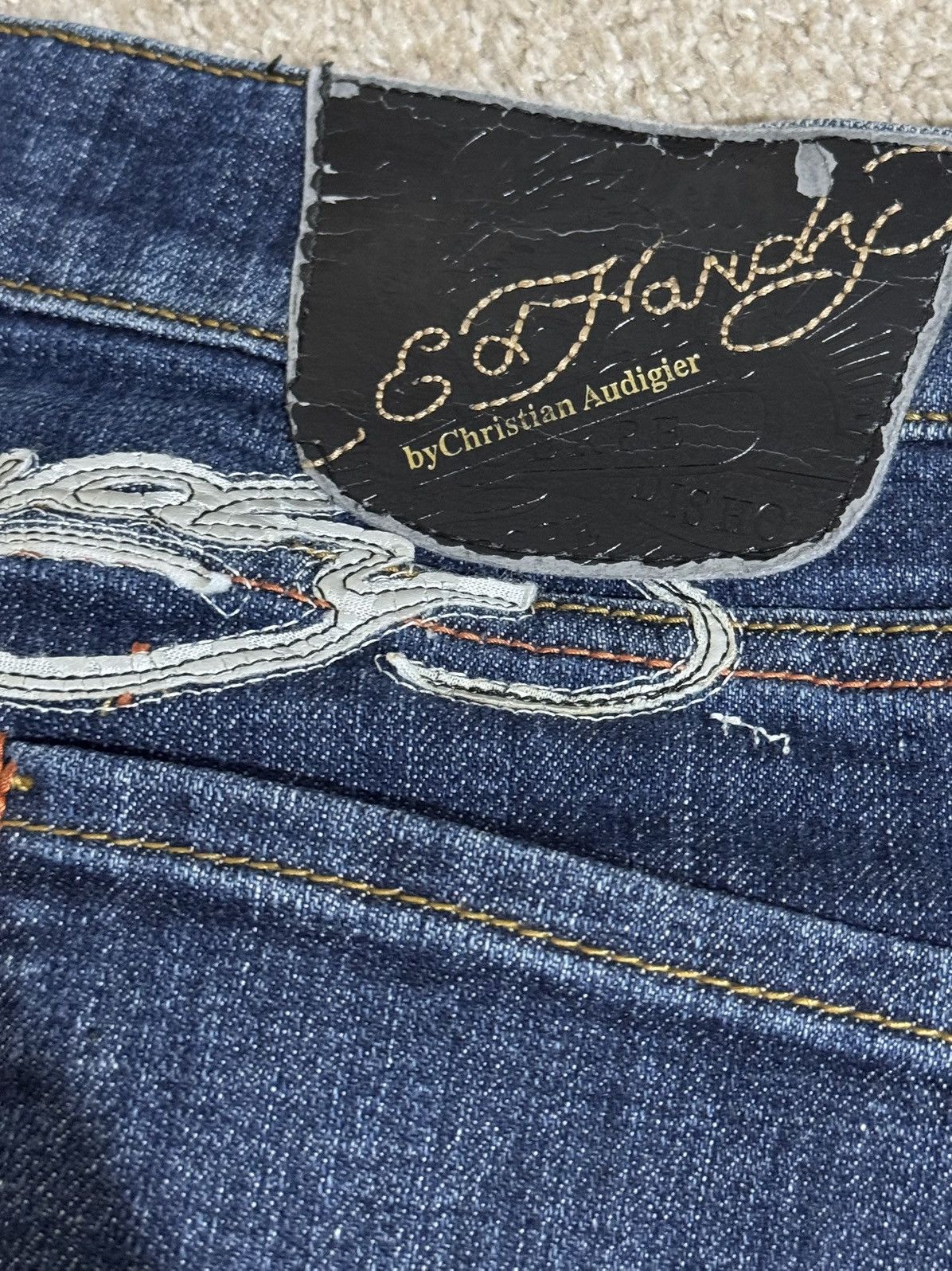 Ed Hardy × Vintage Vintage and Y2K Women’s Ed Hardy Embroidered Low Rise Jeans Size 29" - 9 Thumbnail