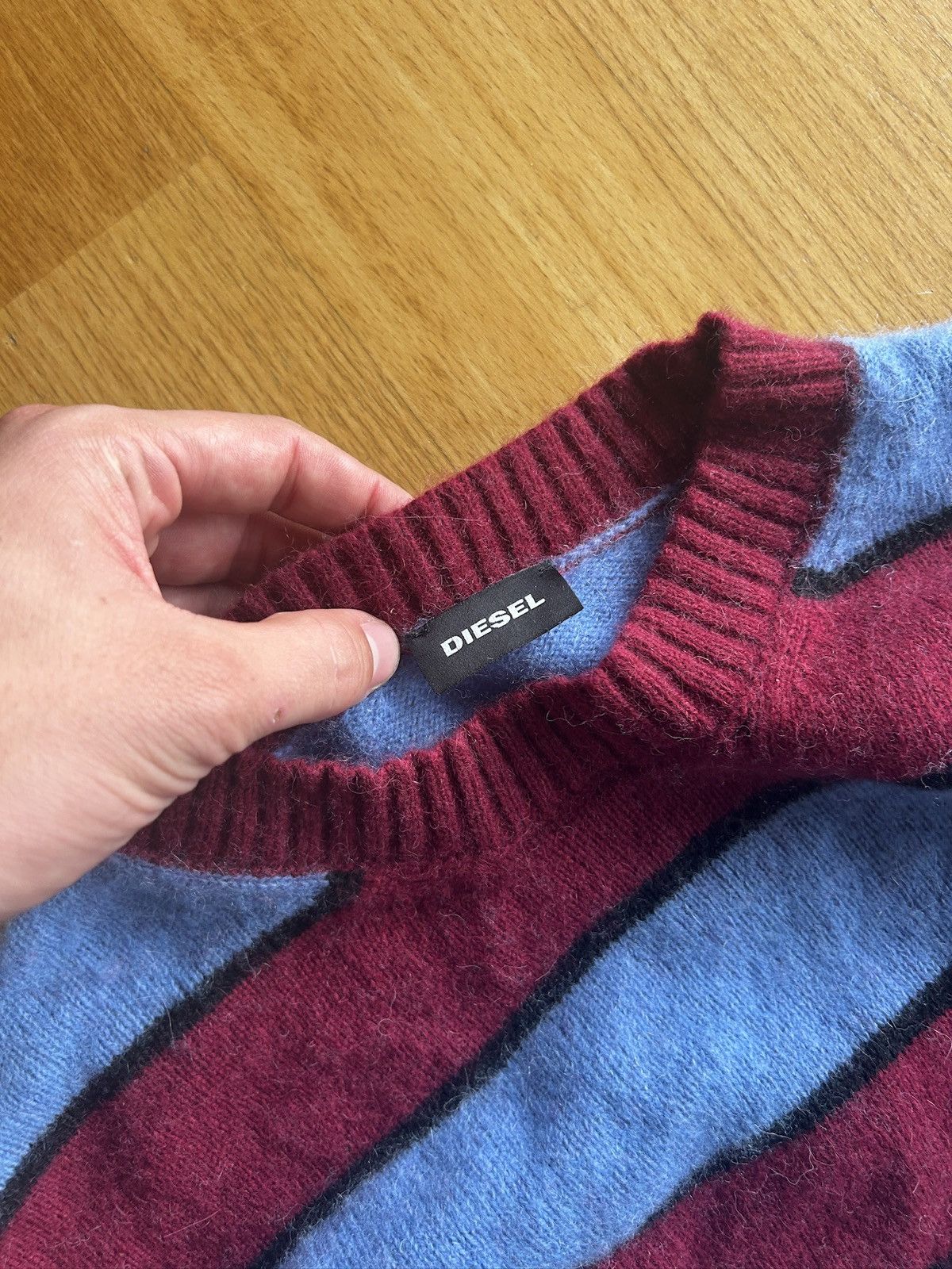 Diesel Diesel Alpaca striped distressed sweater Size US L / EU 52-54 / 3 - 2 Thumbnail