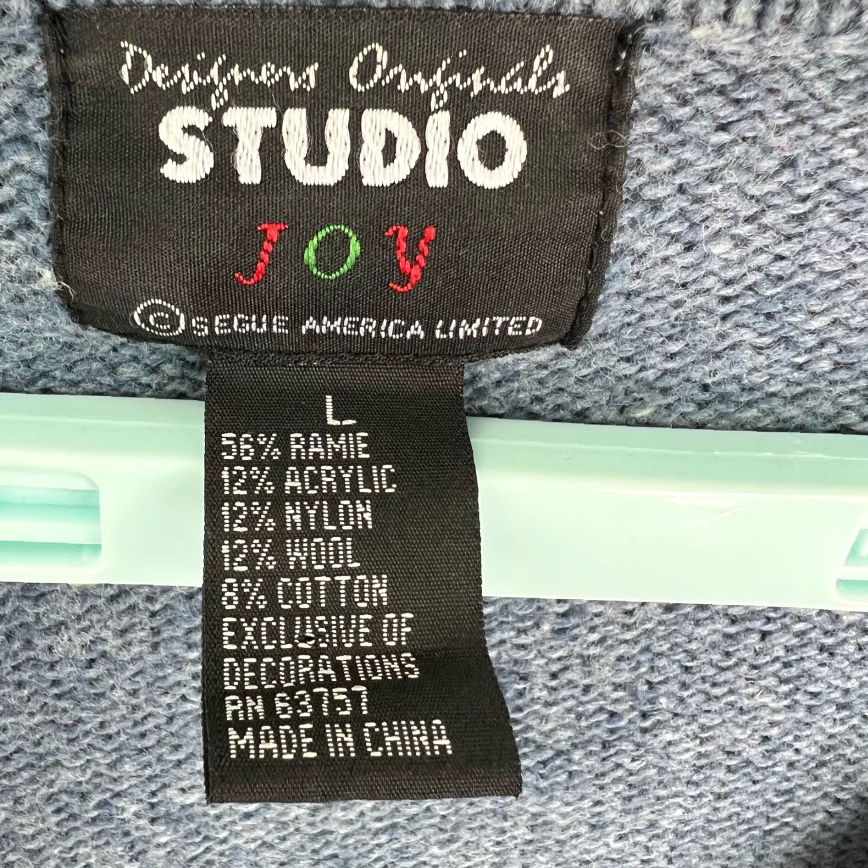 Vintage VINTAGE N/A? (No vintage) – Original Studio Joy – Cardigan – Women – L – Blue – Christmas – Frosty Embroidered Knit Wool Blend Sweater Cardigan Size L / US 10 / IT 46 - 7 Thumbnail