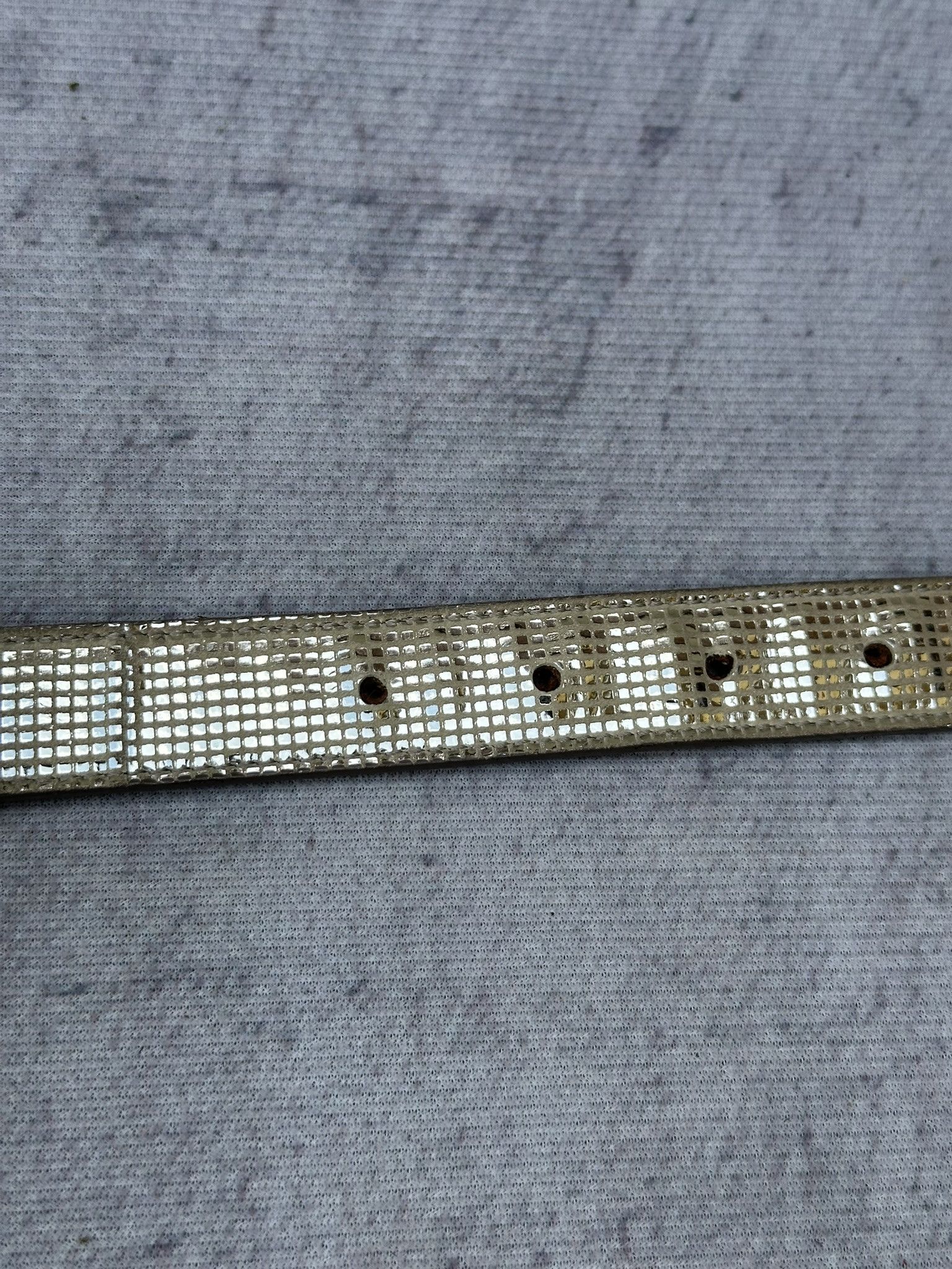 Fendi Belt Glass Buckle Shiny Reflective Champagne Gold