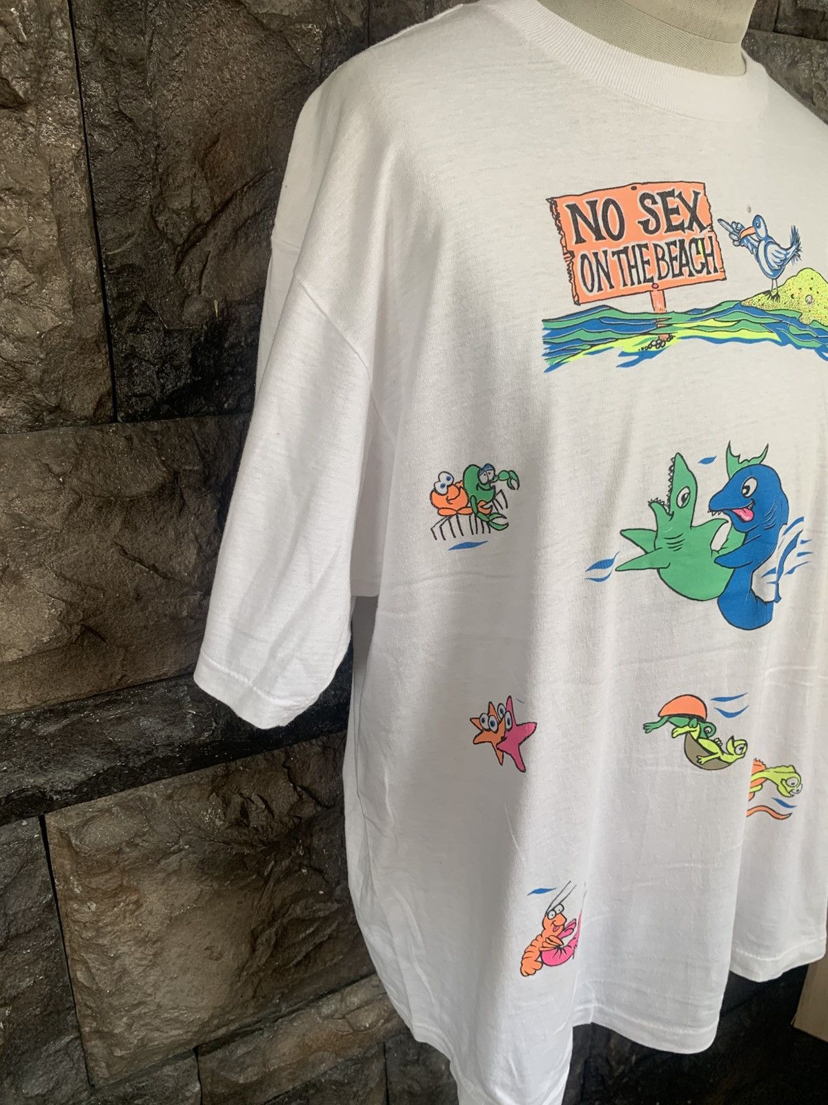 Vintage Vintage 90s Funny Graphics “No Sex On The Beach” T shirt Size US XL / EU 56 / 4 - 4 Thumbnail