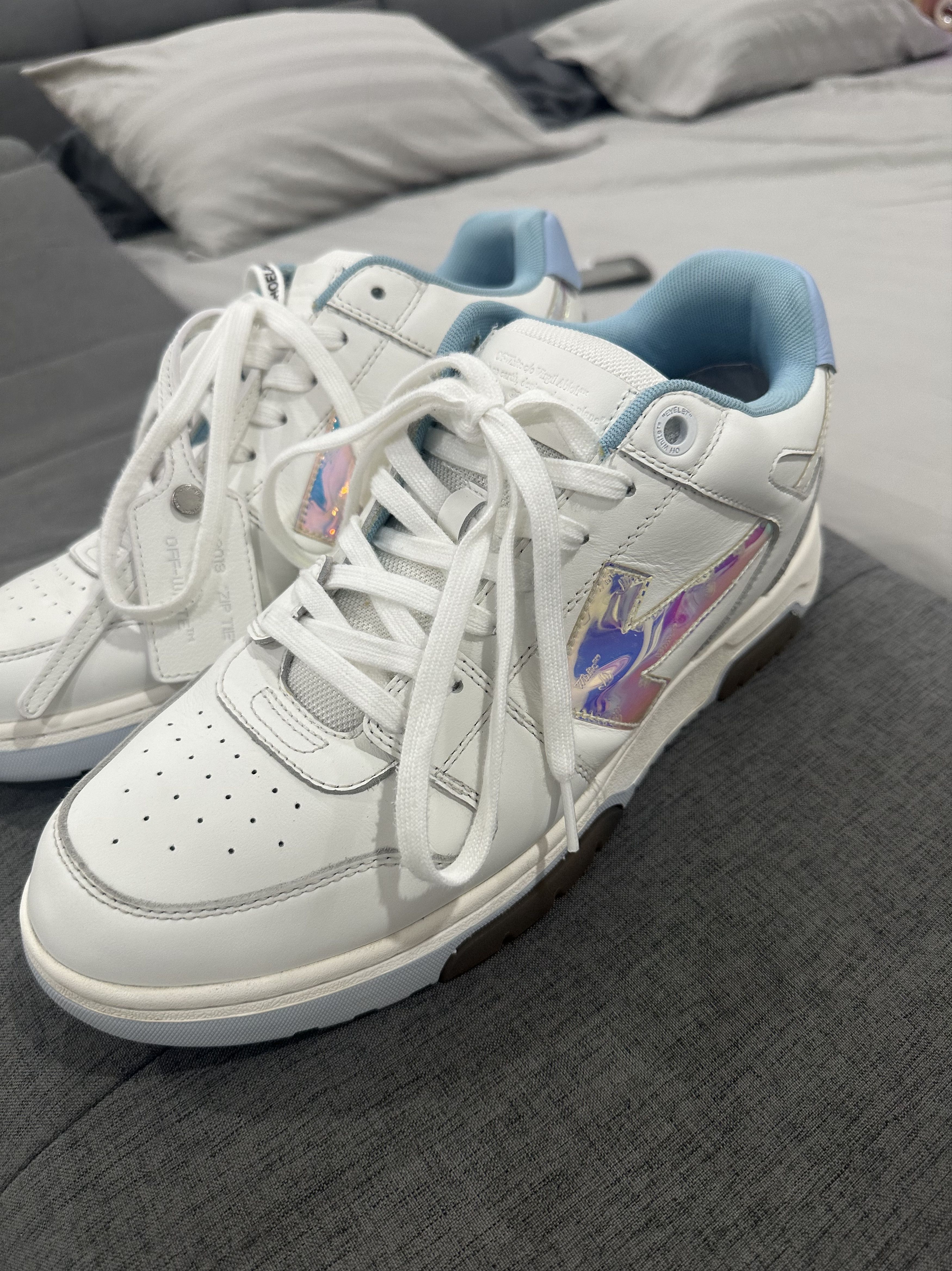 Off-White Off White Out Of Office White Iridescent Sneakers Size US 12 / EU 45 - 2 Thumbnail