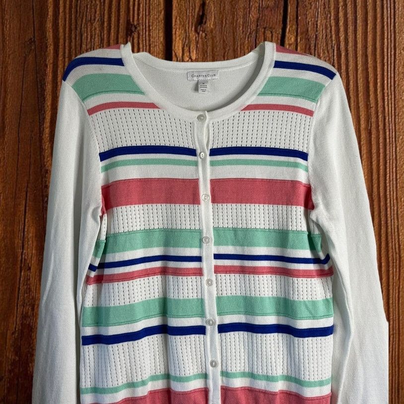Vintage 80s Vintage Charter Club knit sweater cardigan Size M / US 6-8 / IT 42-44 - 4 Thumbnail