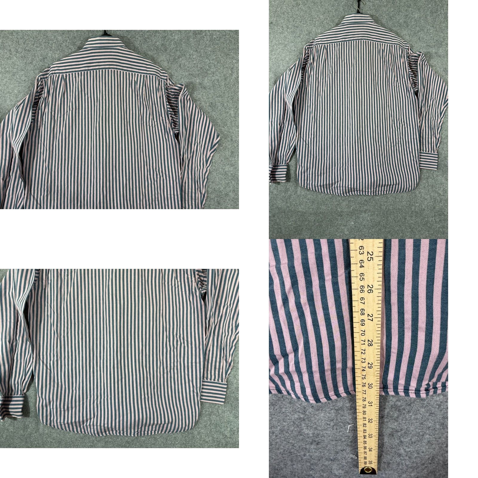 Luchiano Visconti Luciano Visconti Button-Up Shirt Mens XL Pink Blue Striped Long Sleeve Collared Shirt Size US XL / EU 56 / 4 - 8 Thumbnail