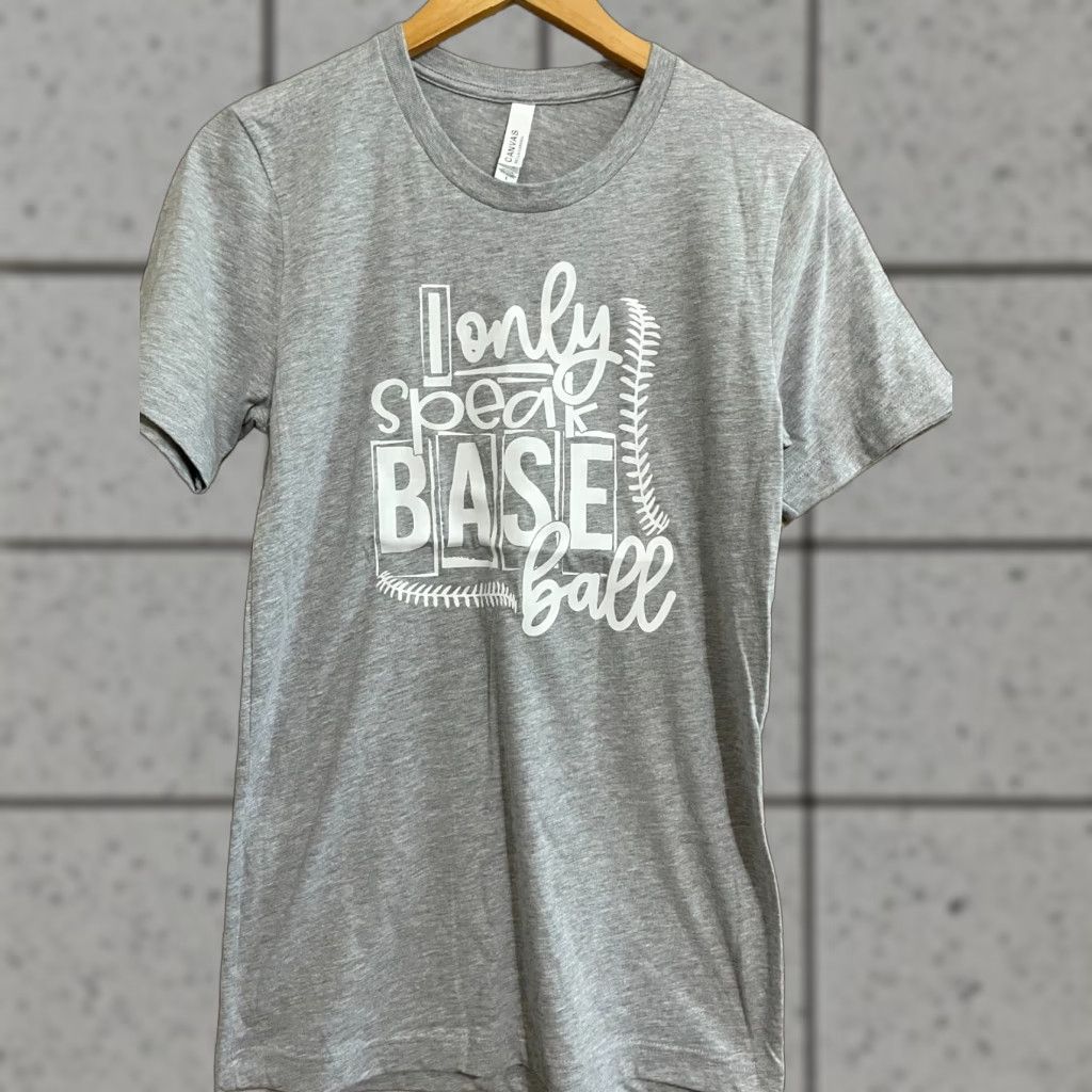 Vintage Canvas Custom womens Small only speak baseball T-Shirt gray, Women, S, Baseball, Regular, Shirt Size S / US 4 / IT 40 - 1 Thumbnail