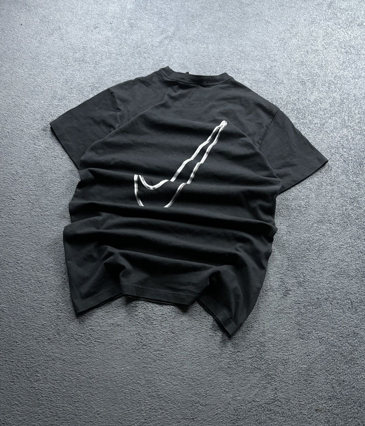 Nike 90s Vintage Nike Big Swoosh Logo Longline T-shirt Drill Size US M / EU 48-50 / 2 - 1 Thumbnail
