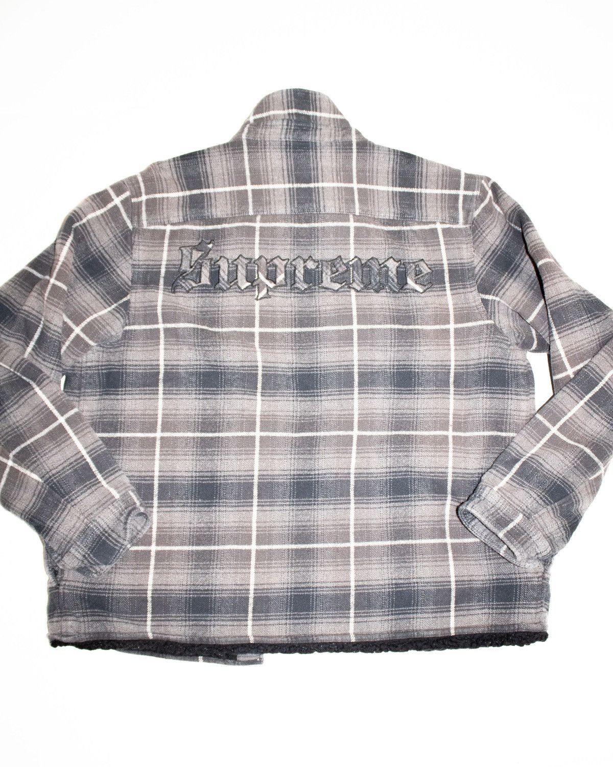 SUPREME Shearling Lined Flannel Shirt Supreme Shearling Lined