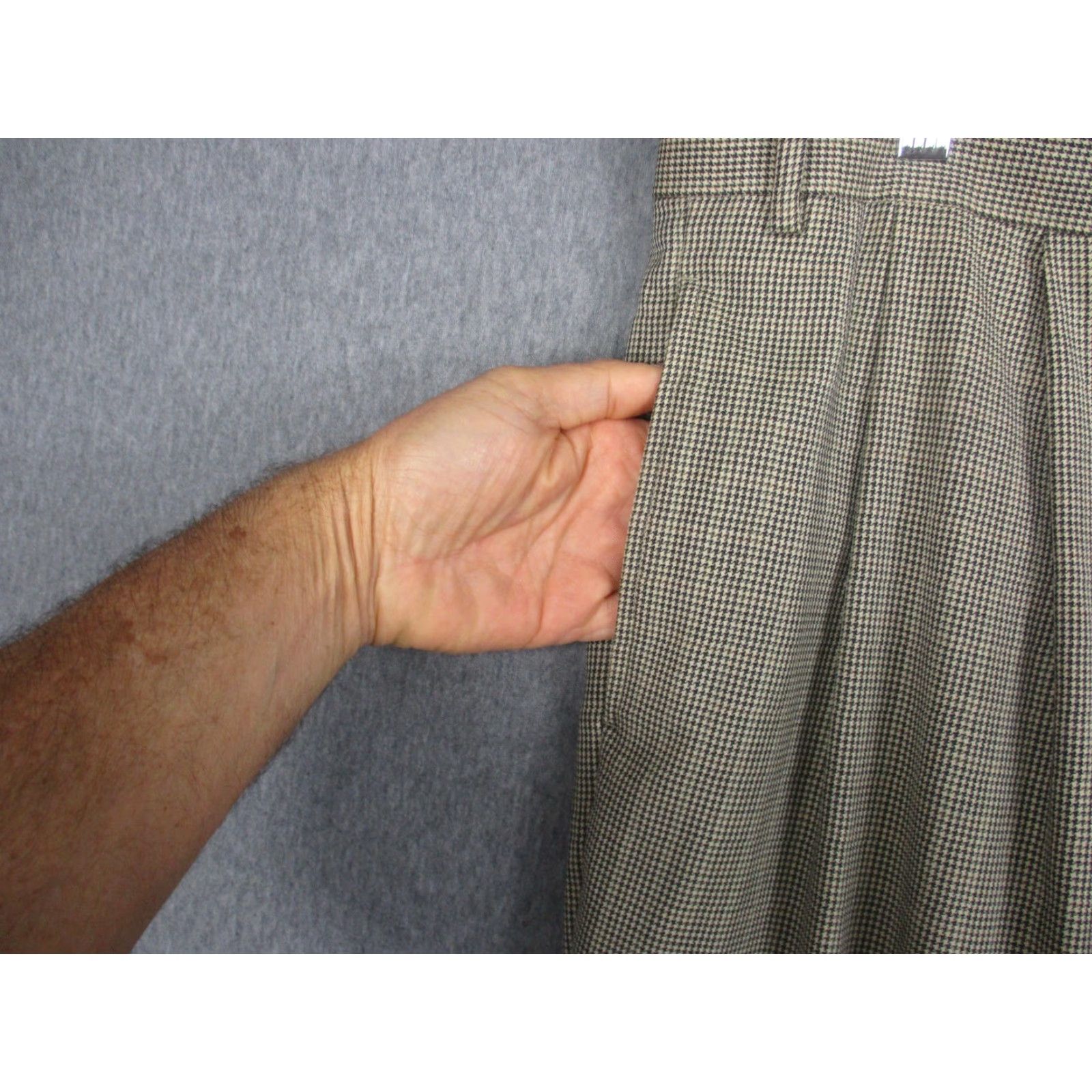 Ralph Lauren Lauren Ralph Lauren Pants Mens 38x30 Brown Houndstooth Pleated Cuffed Dress Size US 38 / EU 54 - 3 Thumbnail