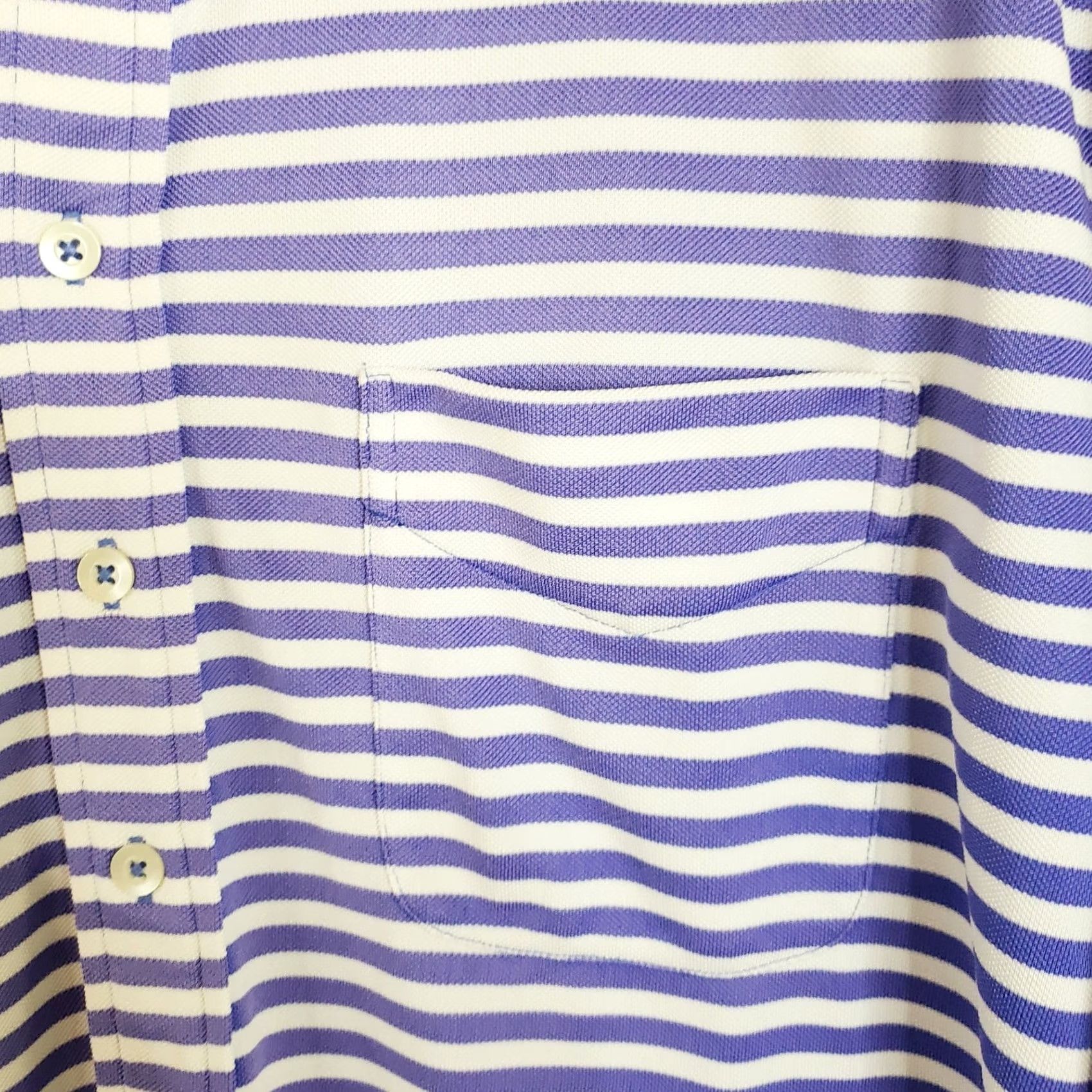 Vintage Donald Ross Polo Shirt Men's L Purple White Striped Golf Outdoor Casual Size US L / EU 52-54 / 3 - 6 Thumbnail