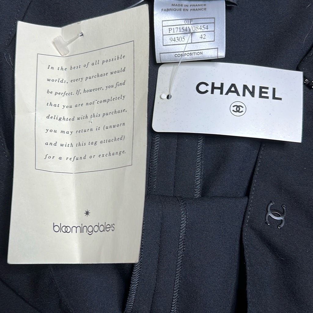 Chanel NWT Chanel Vintage Wool Black Straight Classic Pants 8 10 Size 28" / US 6 / IT 42 - 6 Thumbnail