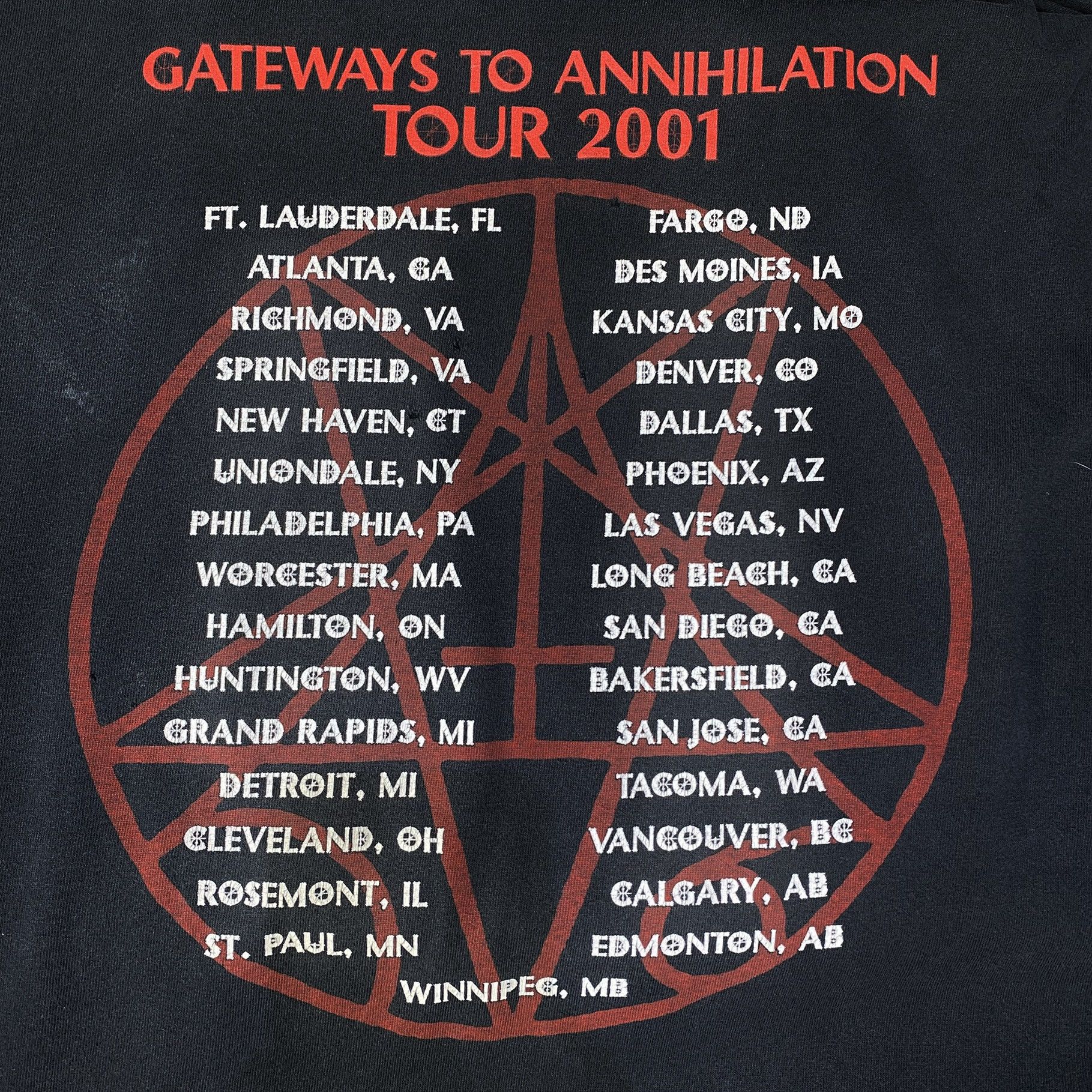 Band Tees MORBID ANGEL Gateways To Annihilation Vintage 2001 Shirt Size US XL / EU 56 / 4 - 5 Thumbnail