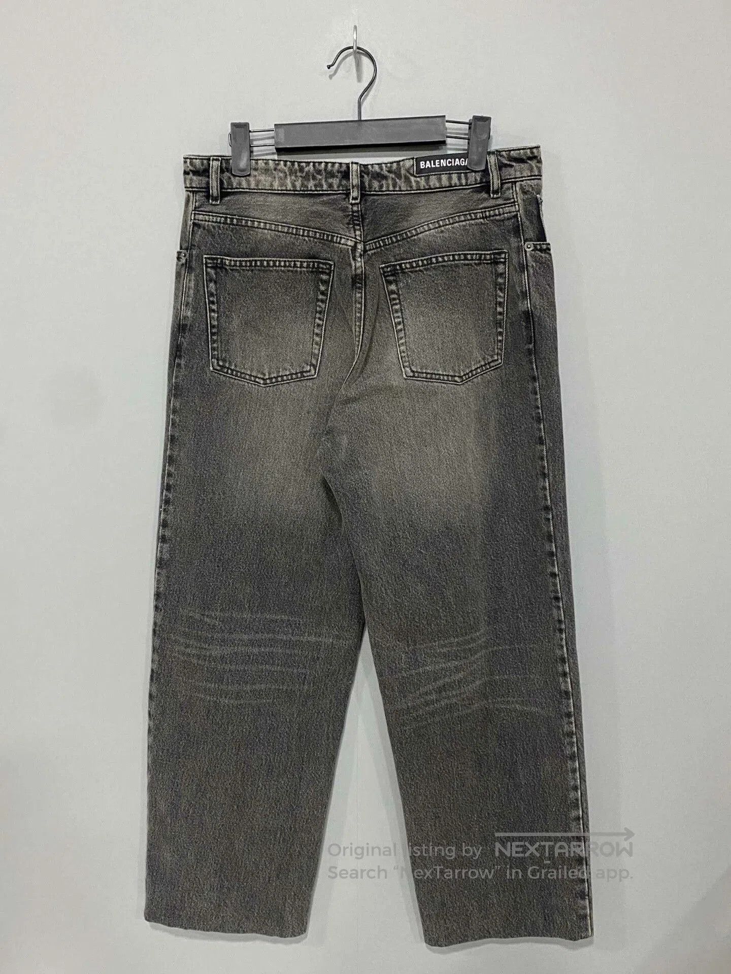 Balenciaga Balenciaga Gray Distressed Logo Jeans. Size 27" / US 4 / IT 40 - 3 Thumbnail