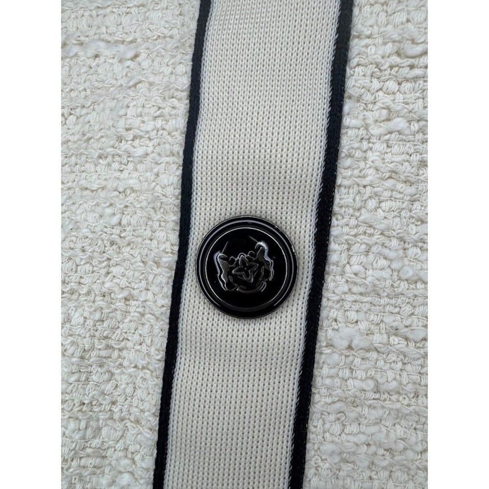 Sandro Cream Tweed Mini Skirt Contrast Trim Button Detail Parisian Size 26" / US 2 / IT 38 - 2 Thumbnail
