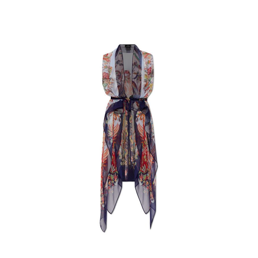 Etro ETRO Multicolor Asymmetrical Cut Silk Vest New & Authentic ( Size ONE SIZE - 1 Preview