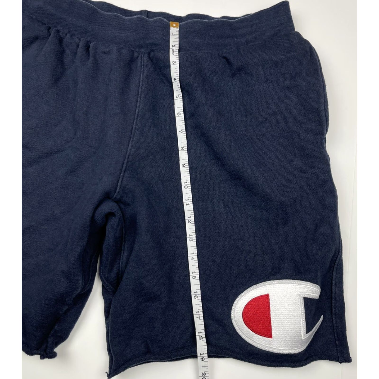 Champion Champion Mens Logo Reverse Weave SweatShorts Short Gym Blue XL Regular Inseam 10 in Adjustable Drawstring Reversible Sports Athletic Activewear Size US 36 / EU 52 - 6 Thumbnail