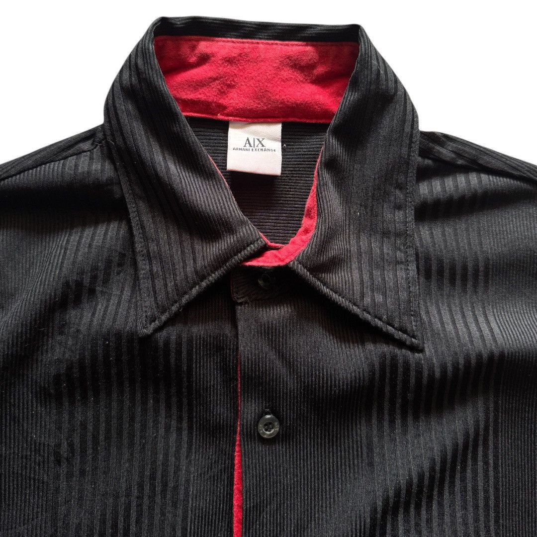 Armani Armani Exchange Dagger Collar Tonal Stripes Shirt Size US M / EU 48-50 / 2 - 3 Thumbnail