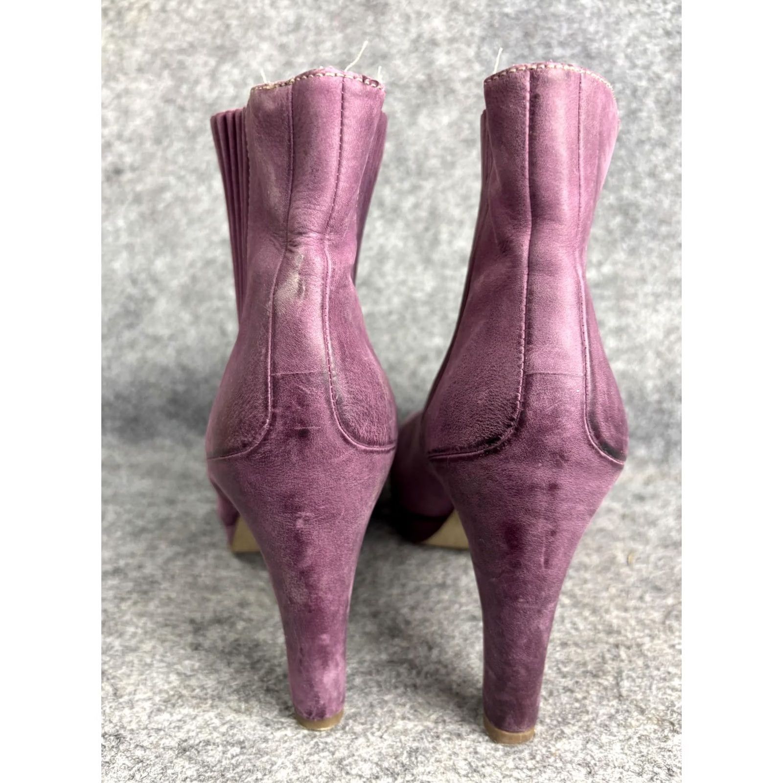 Ecco ECCO Ankle Boots Womens 39 Purple Leather Heeled Platform Chelsea Slip On Nubuck Almond Toe High Heel Womens Boots Shoes Size US 9 / IT 39 - 5 Thumbnail