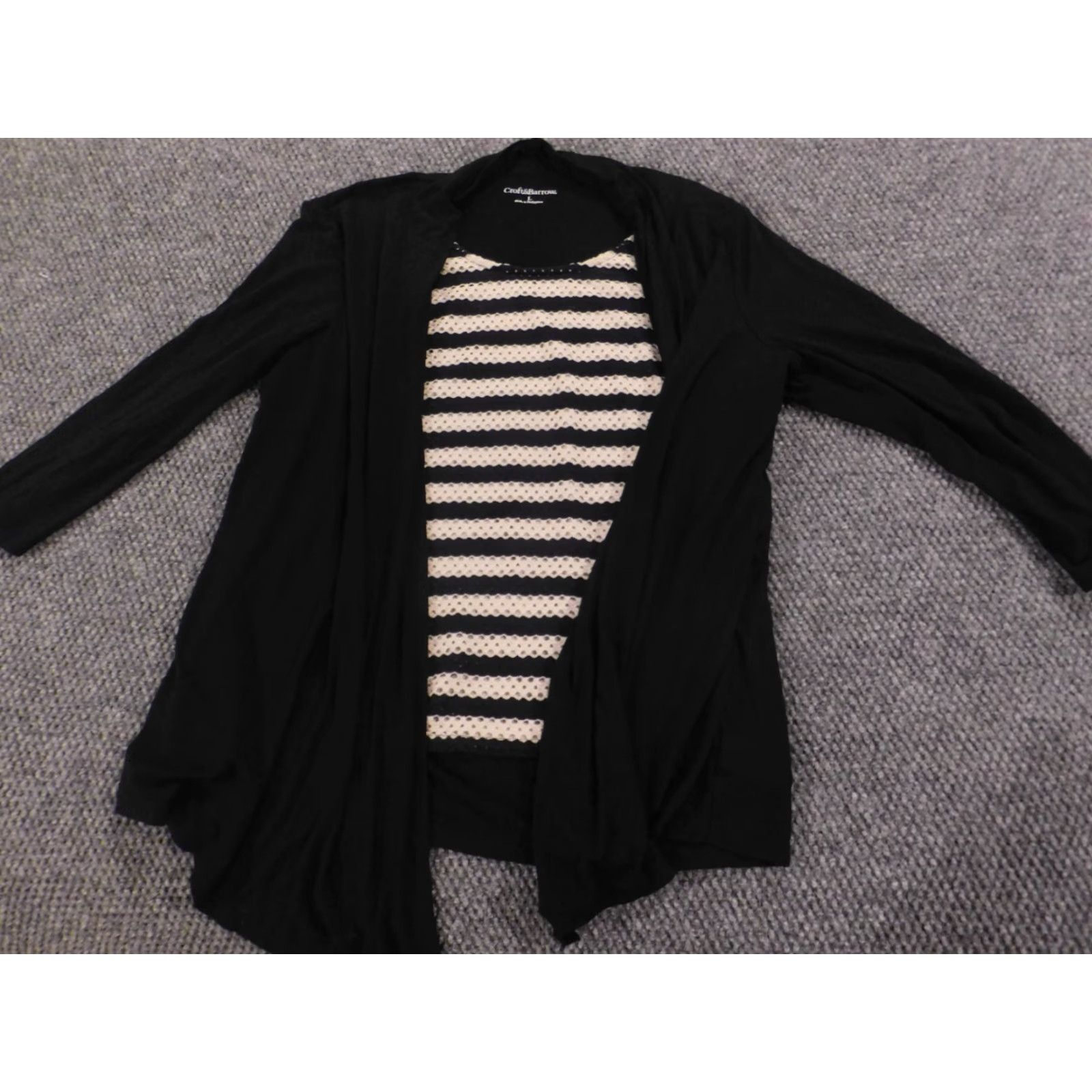 Croft & Barrow Croft & Barrow Womens Sweater Large Black Pullover Knit Turtleneck Long Sleeve Embroidered Rayon Spandex Size L / US 10 / IT 46 - 2 Thumbnail