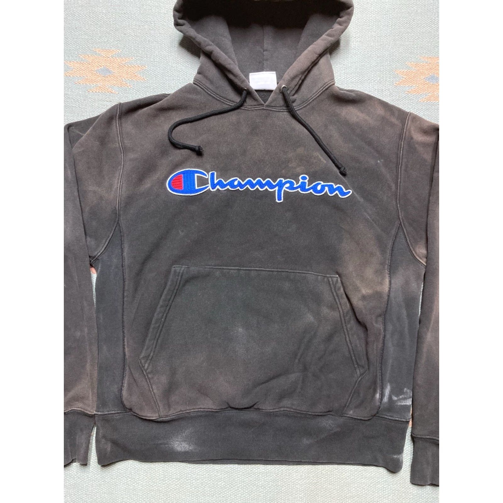 Champion VINTAGE Champion Reverse Weave Hoodie Pullover Grunge Spellout Black Medium Mens Size US M / EU 48-50 / 2 - 3 Thumbnail