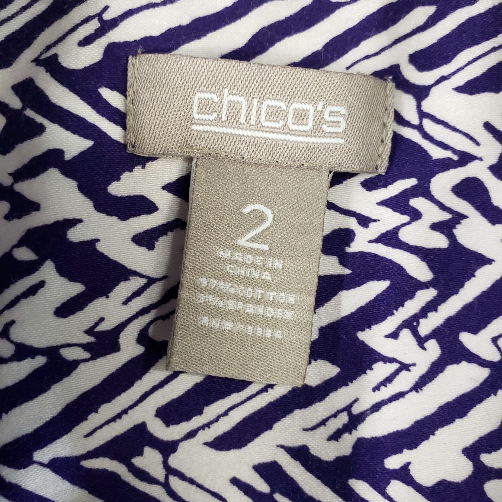 Vintage Chicos Womens Button Front Shirt Sz Large Purple White Long Sleeve Cotton Size L / US 10 / IT 46 - 5 Thumbnail