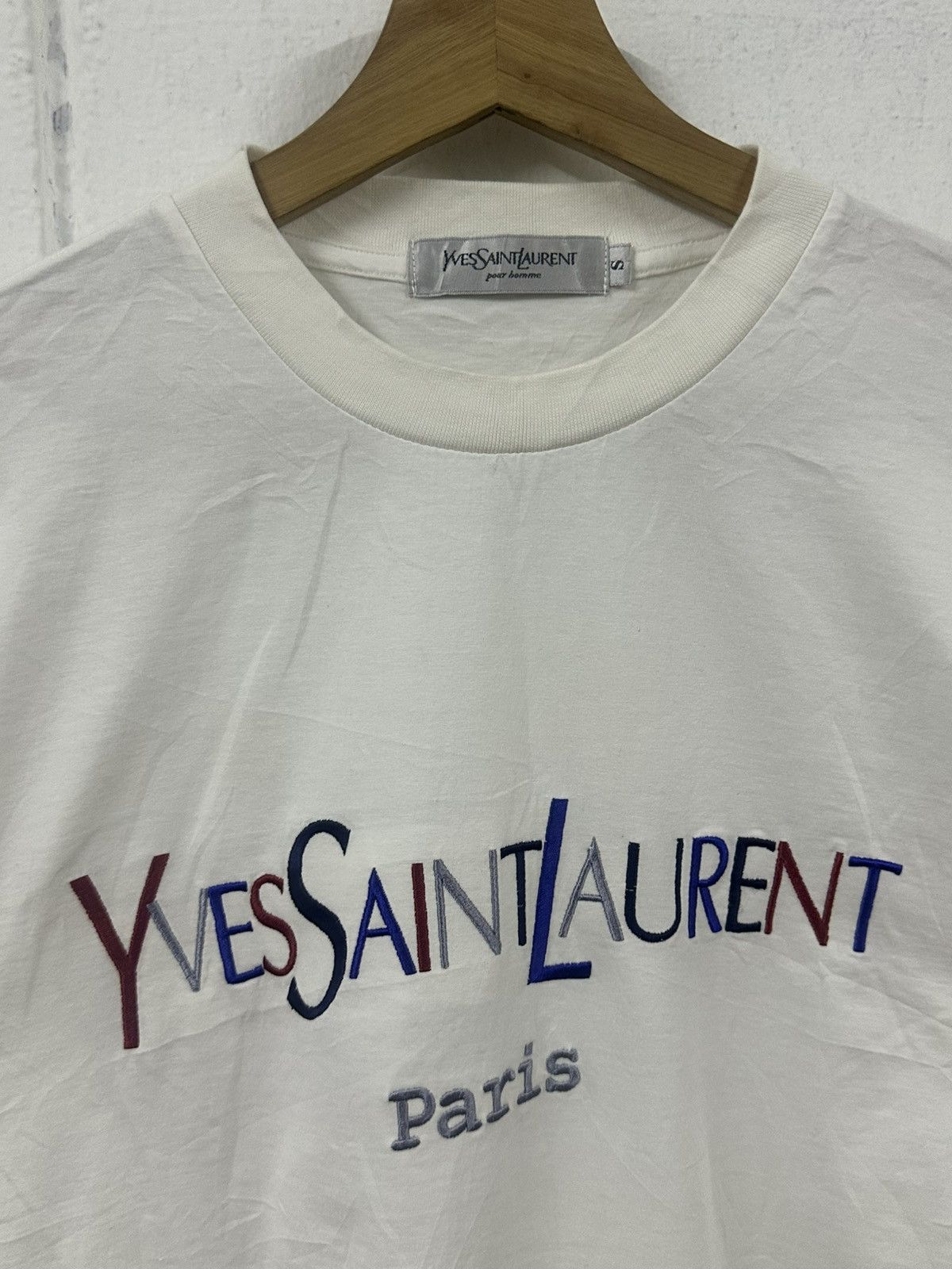Yves Saint Laurent Vintage Yves Saint Laurent Multicolour Logo T-Shirt Size US M / EU 48-50 / 2 - 2 Thumbnail