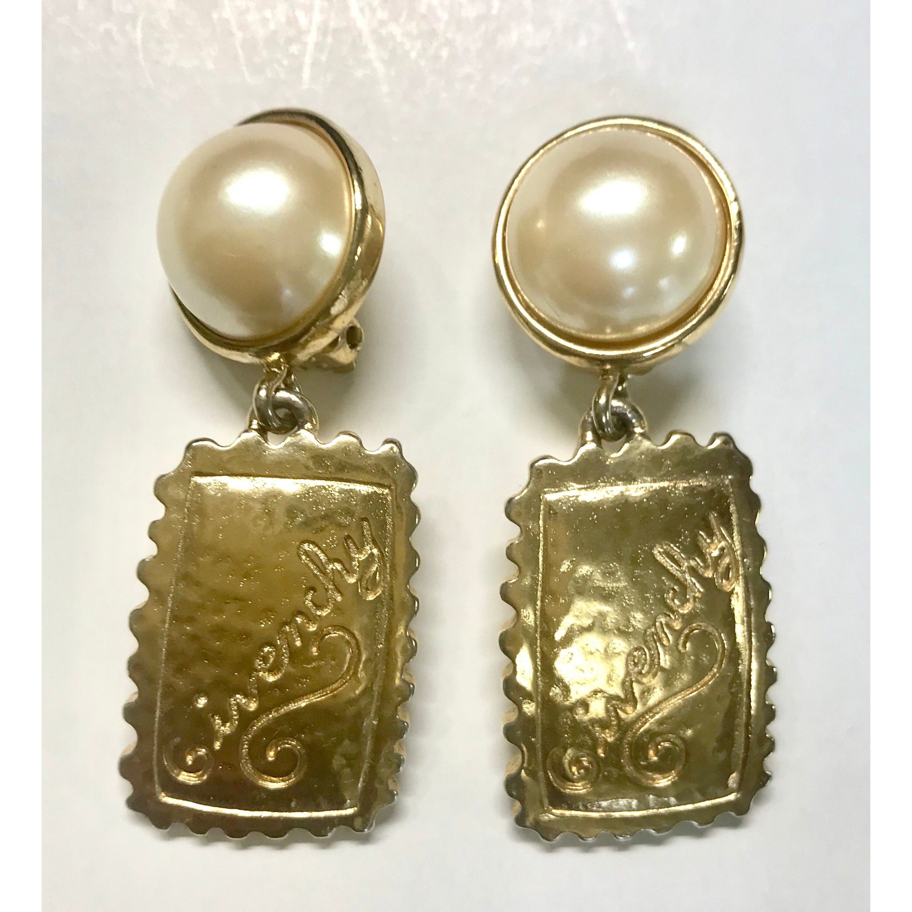 Givenchy Vintage Givenchy faux pearl and golden dangle earrings Size ONE SIZE - 3 Thumbnail