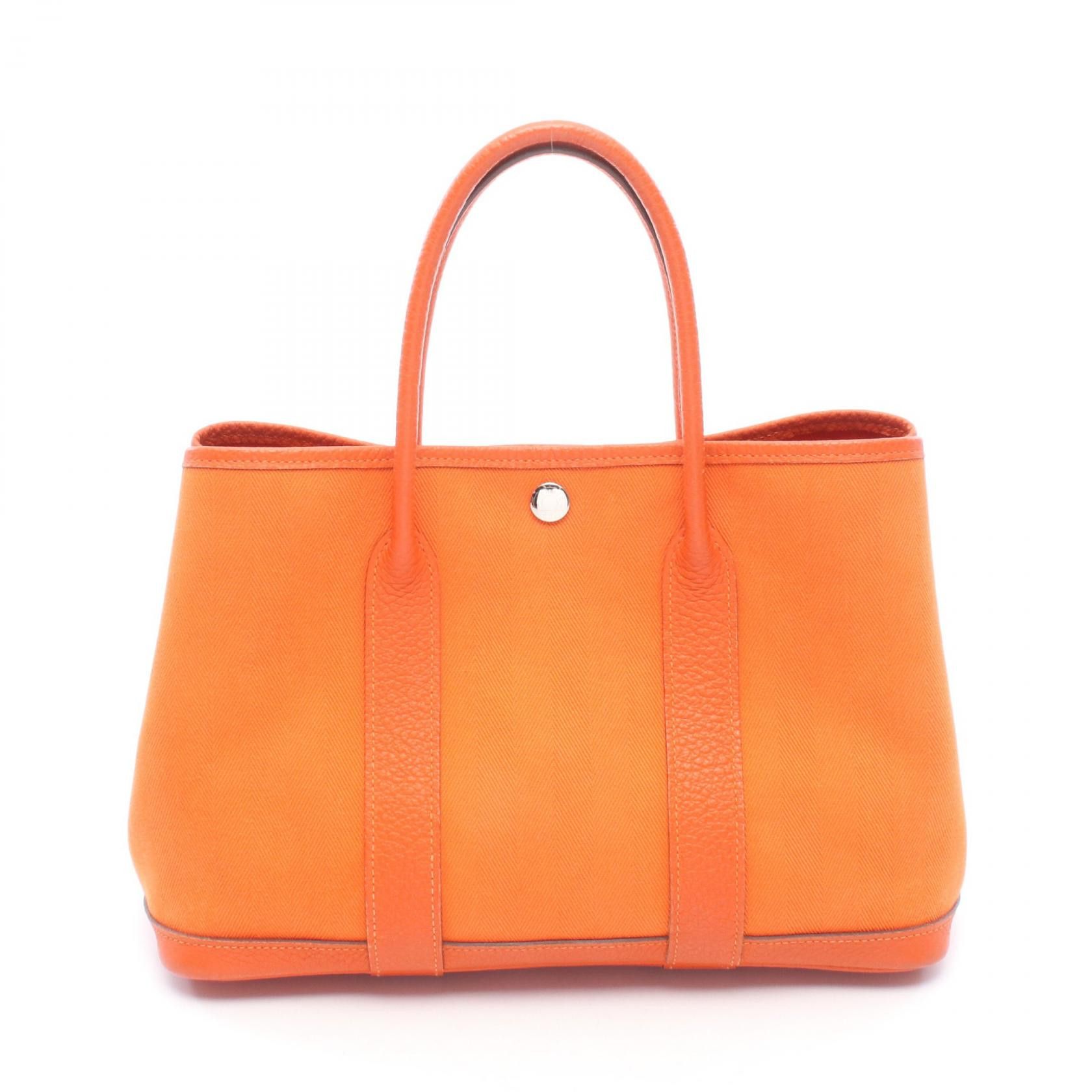 Hermes Hermes Hermes Garden PartyTPM Toile Chevron Leather Tote Bag Textile Tote Bag Q DUTY FREE for USA Size ONE SIZE - 1 Thumbnail