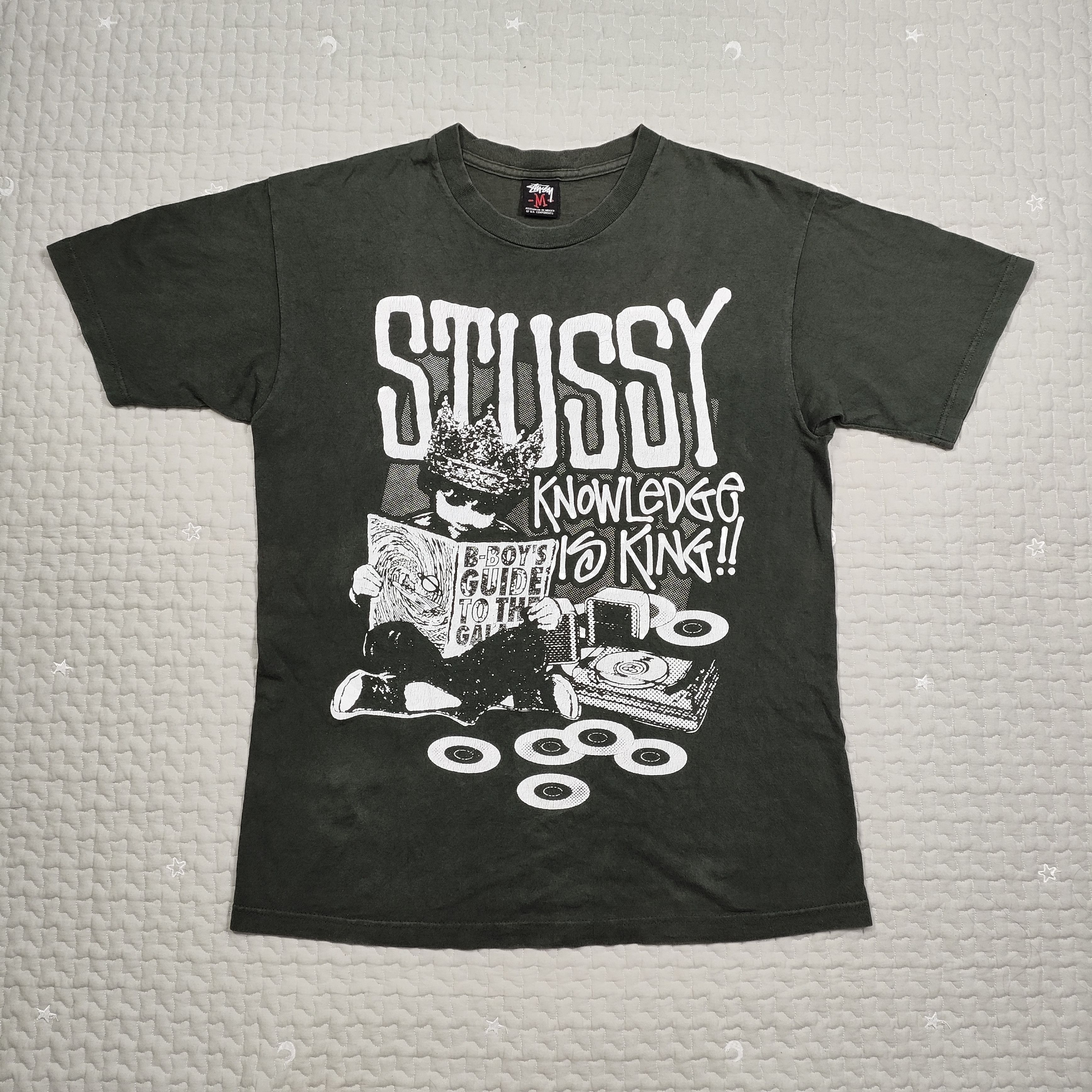 Stussy Vintage Y2K Stussy "Knowledge is King" Tshirt faded Black Size US M / EU 48-50 / 2 - 1 Thumbnail