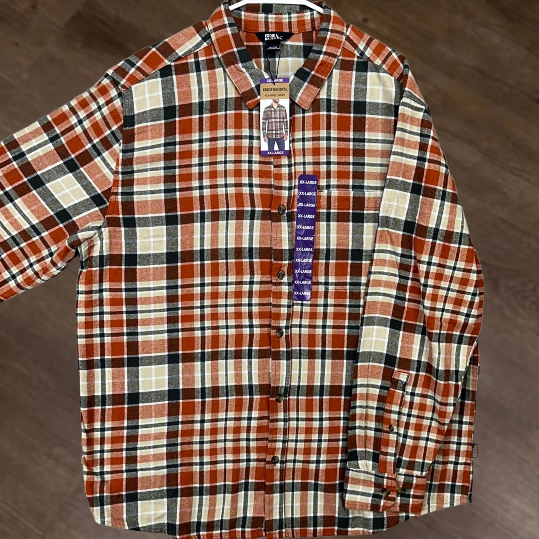 Eddie Bauer Eddie Bauer Mens Flannel Shirt 2XL Brown Gray Plaid Button Up Long Sleeve NEW Size US XXL / EU 58 / 5 - 1 Thumbnail