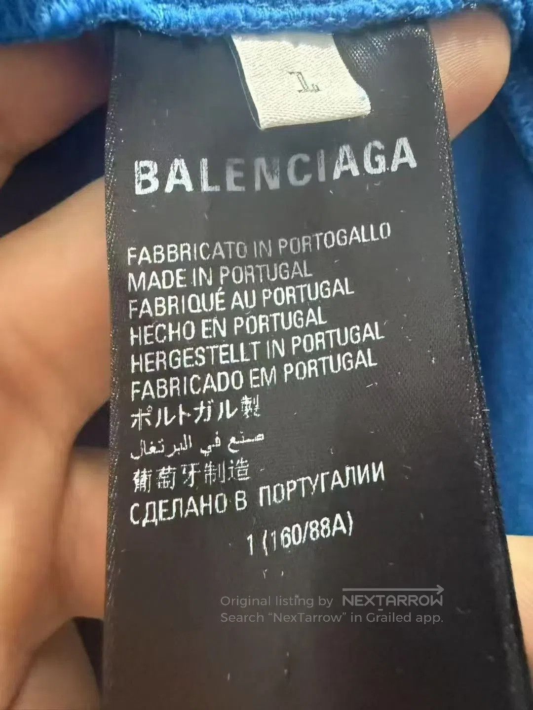 Balenciaga Balenciaga Adidas Logo Short-sleeve T-shirt in Blue| Size US S / EU 44-46 / 1 - 4 Thumbnail
