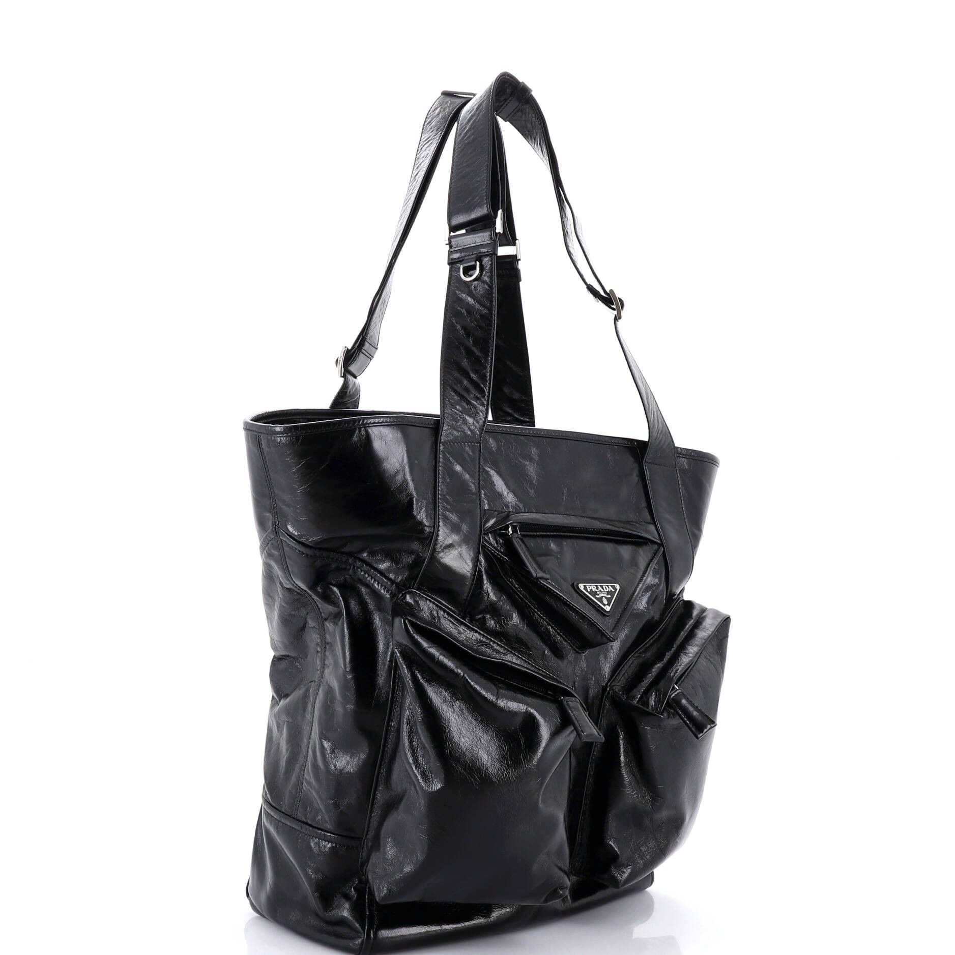 Prada Triple Front Pocket Tote Leather Tall Size ONE SIZE - 1 Thumbnail