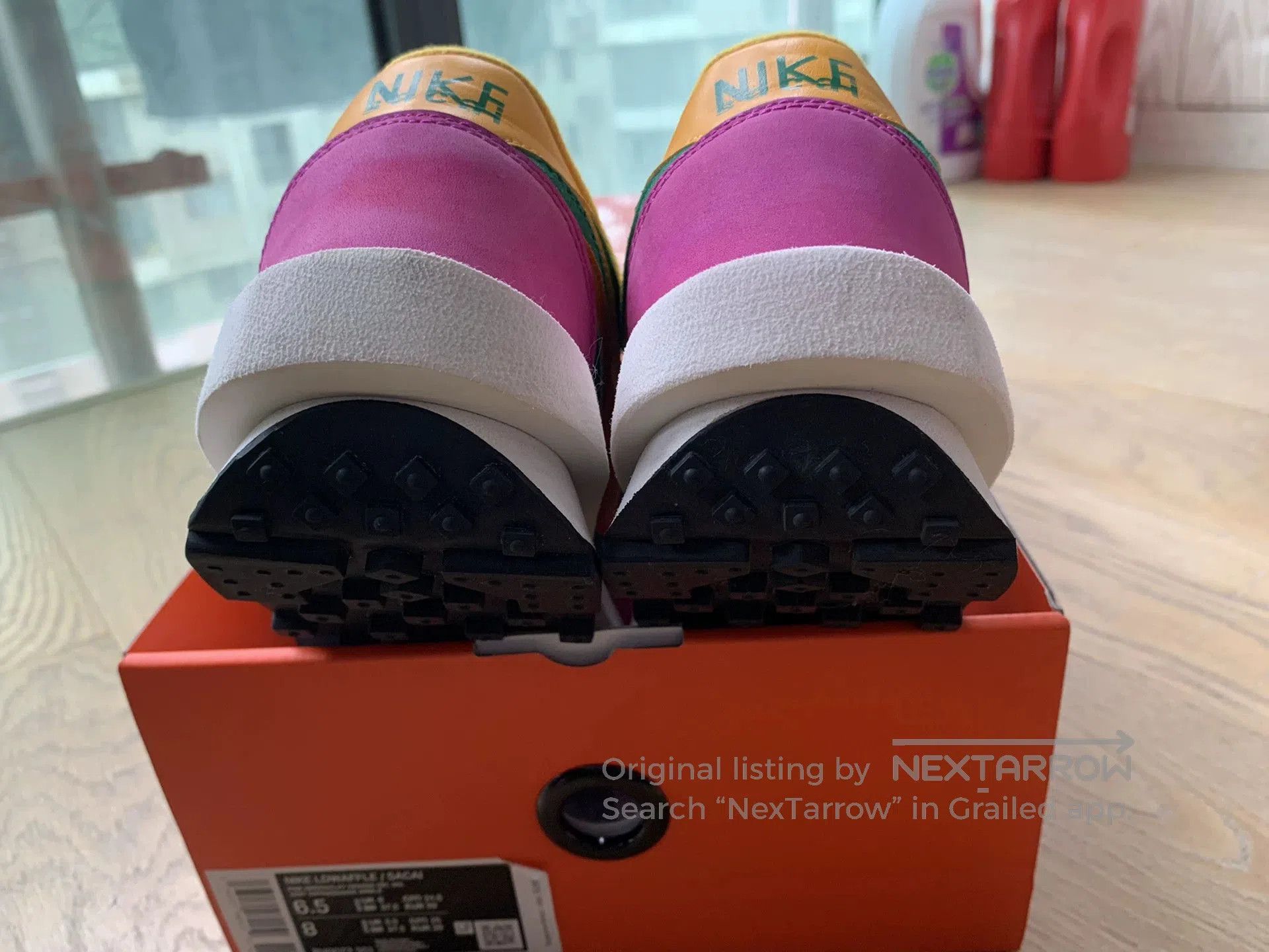 Sacai Sacai Nike Waffle Pink Green. Size US 6 / EU 39 - 4 Thumbnail