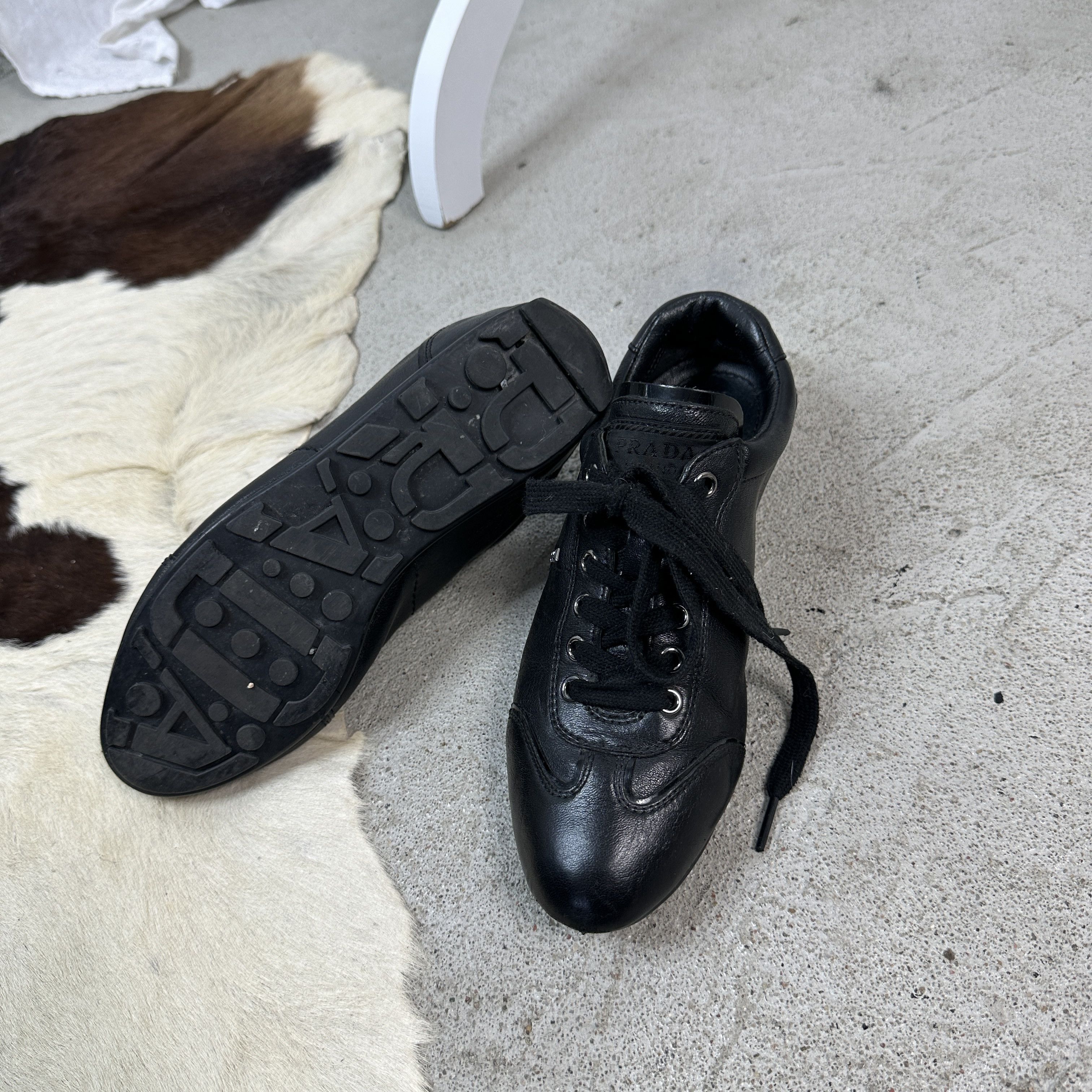 Prada × Vintage Vintage Avant garde Casual Y2K Prada Tainers Leather Shoes Size US 6.5 / IT 36.5 - 8 Thumbnail