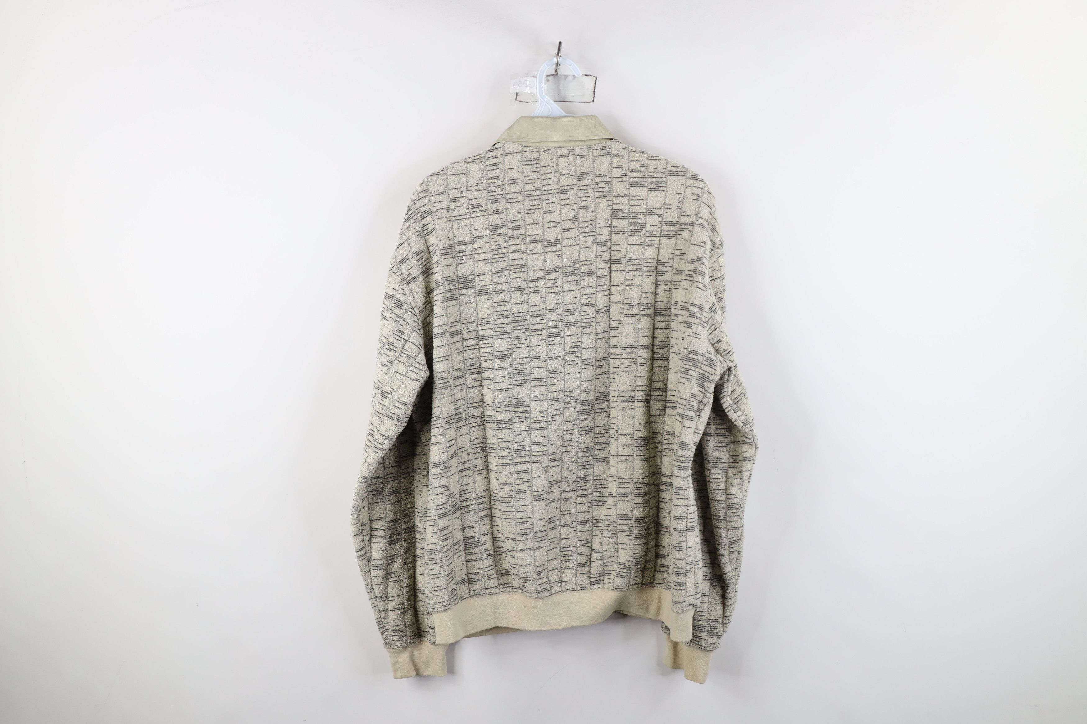 Vintage Vintage 90s Streetwear Fleece Collared Sweatshirt Beige Size US M / EU 48-50 / 2 - 11 Thumbnail