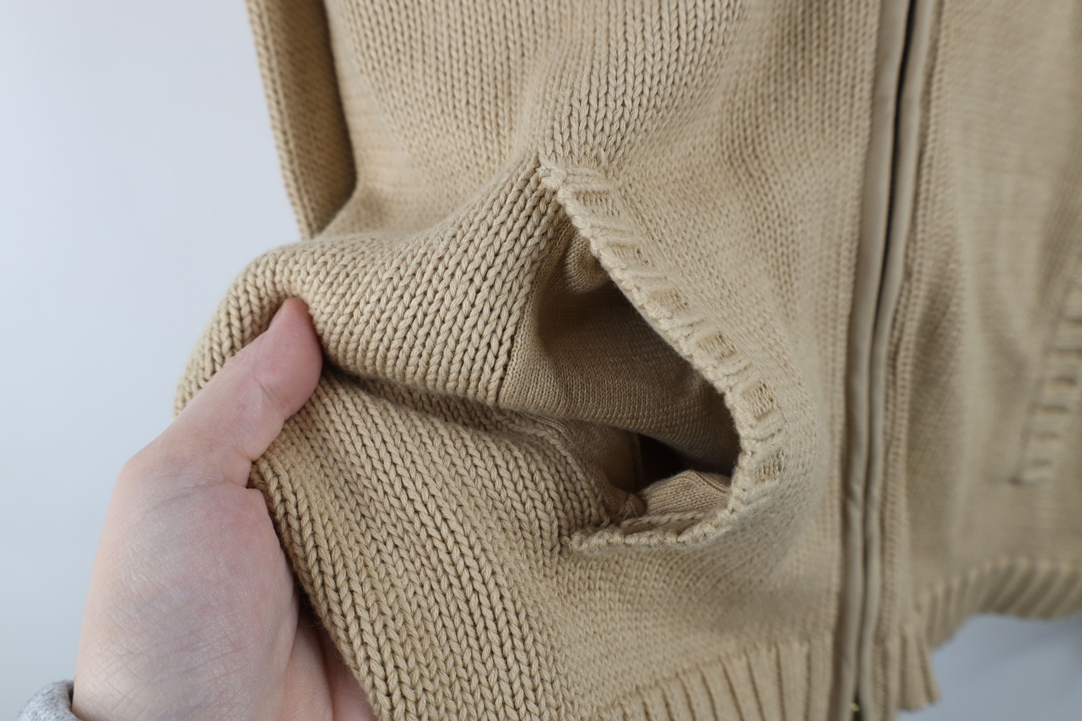 Ralph Lauren × Vintage Vintage 90s Ralph Lauren Cotton Ribbed Knit Full Zip Sweater Size L / US 10 / IT 46 - 5 Thumbnail