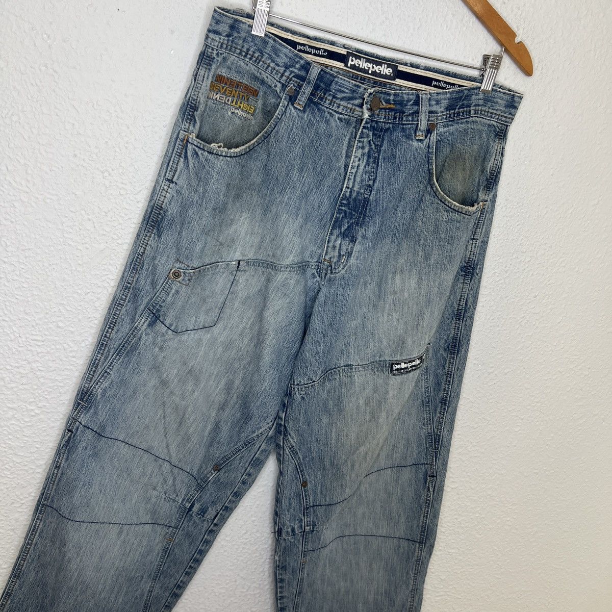 Pelle Pelle × Vintage Patchwork Hip Hop Skateboards Baggy Jeans Pants Trousers Size US 34 / EU 50 - 5 Thumbnail